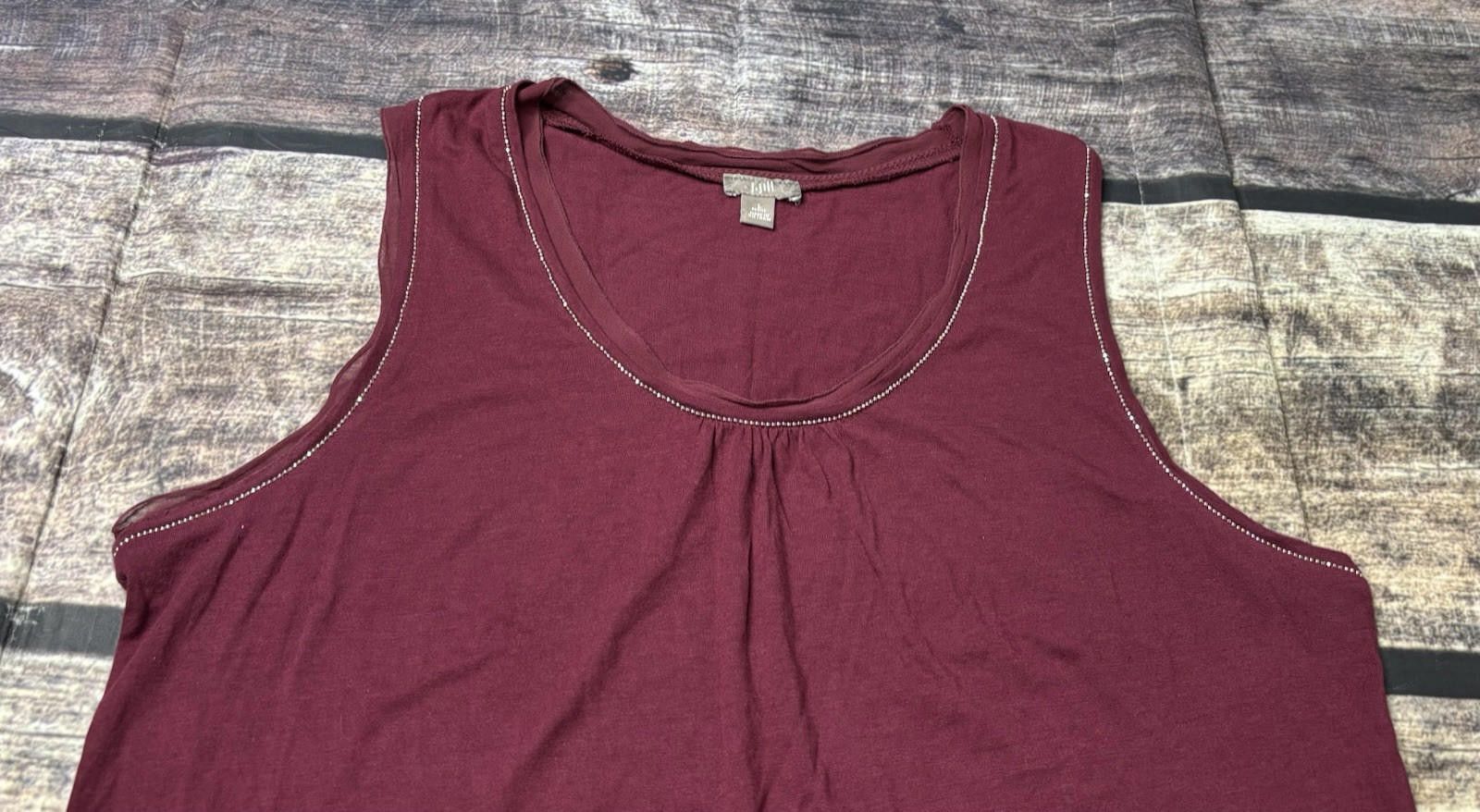 J. Jill J Jill Tank Top Women's Large Petite Ruched Beaded Silk Trim Size L / US 10 / IT 46 - 4 Thumbnail