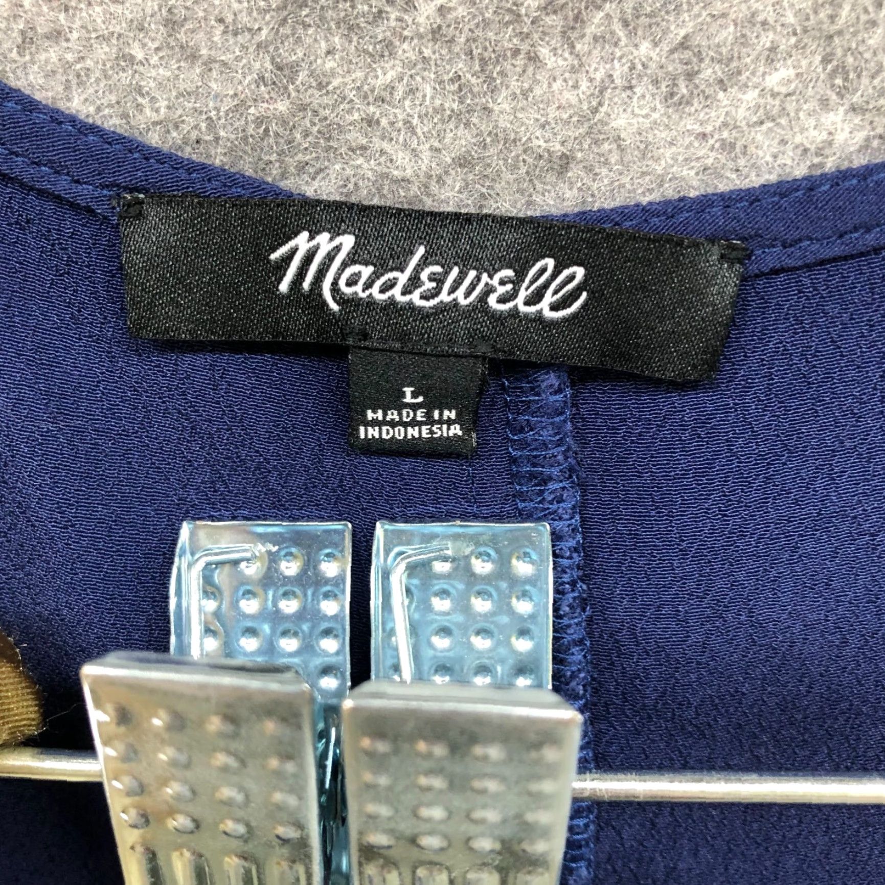 Madewell Madewell Dress Shift Short Sleeve V-Neck Pullover Blue L Womens Size L / US 10 / IT 46 - 6 Thumbnail
