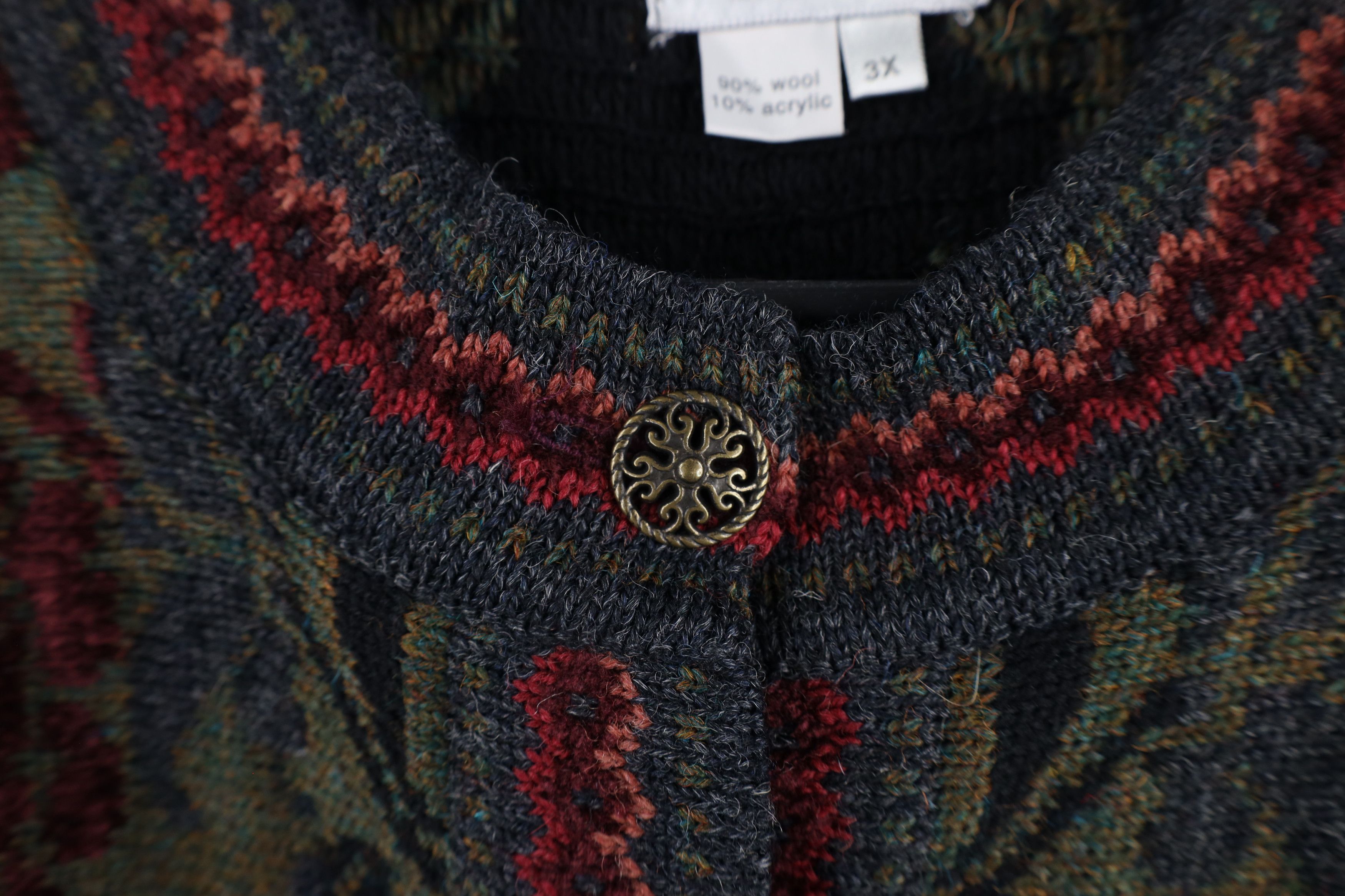 Vintage Vintage 90s Streetwear Knit Flower Tapestry Cardigan Sweater Size 3XL / US 20-22 - 7 Thumbnail