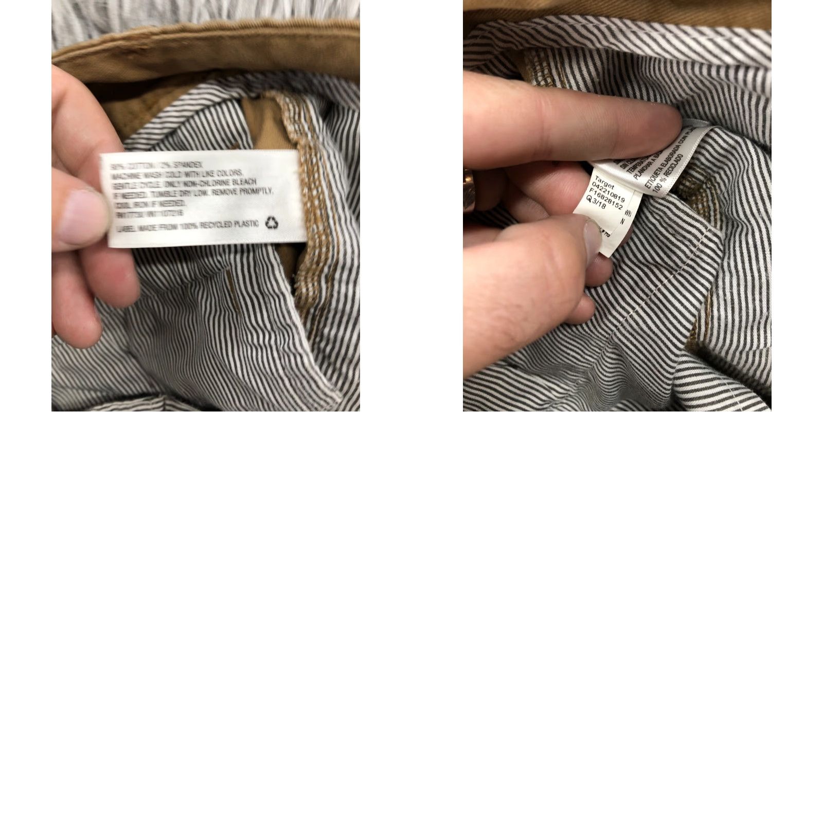 Weatherproof Goodfellow Hennepin Chino Pants Mens 34x28 Beige Medium Wash Chino Pockets Logo 5-Pocket Straight Leg Casual Travel Summer Fall Spring Winter Size US 34 / EU 50 - 9 Thumbnail