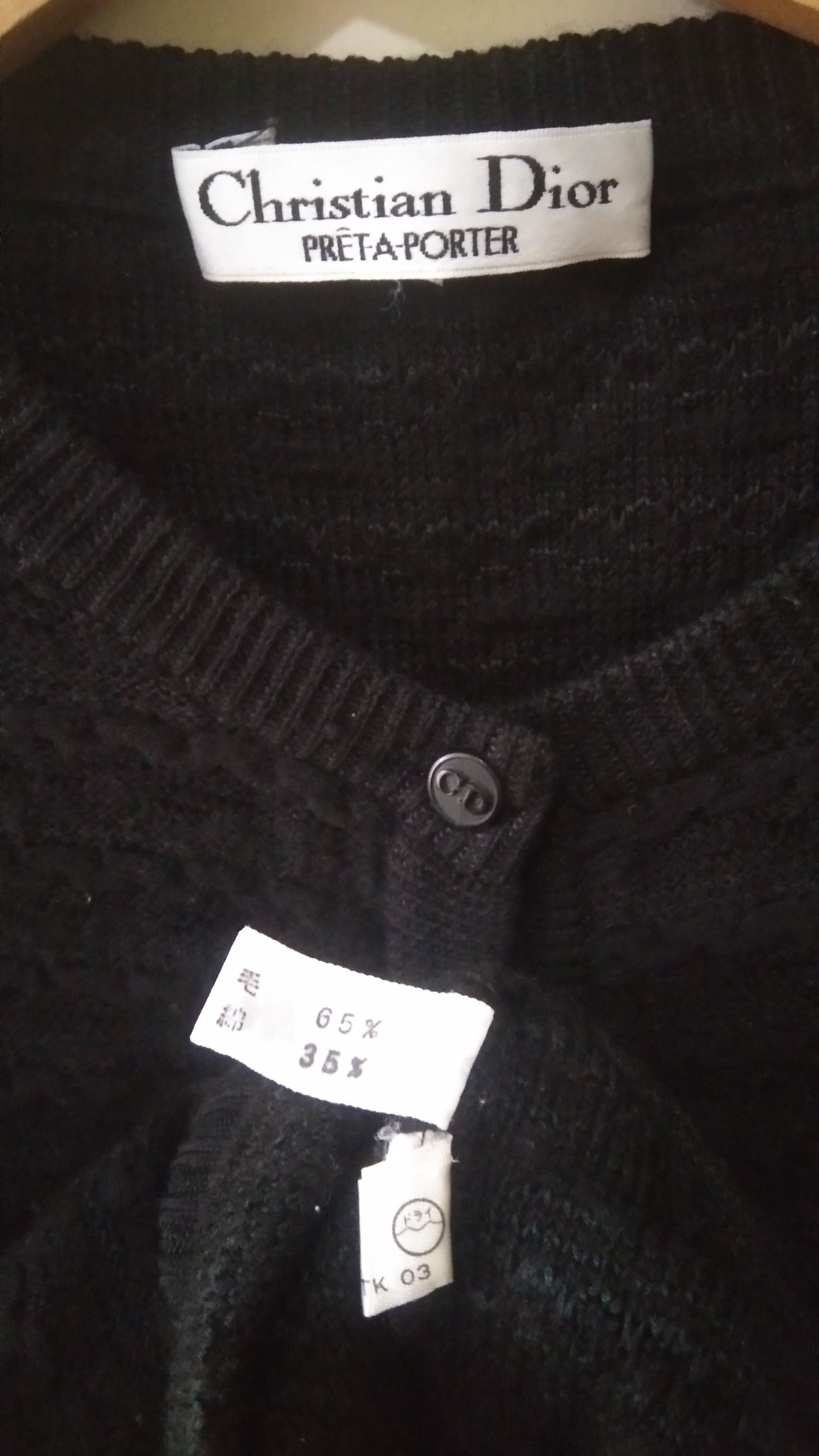 Christian Dior Monsieur × Vintage Vtg Christian dior black cardigan Size M / US 6-8 / IT 42-44 - 8 Thumbnail