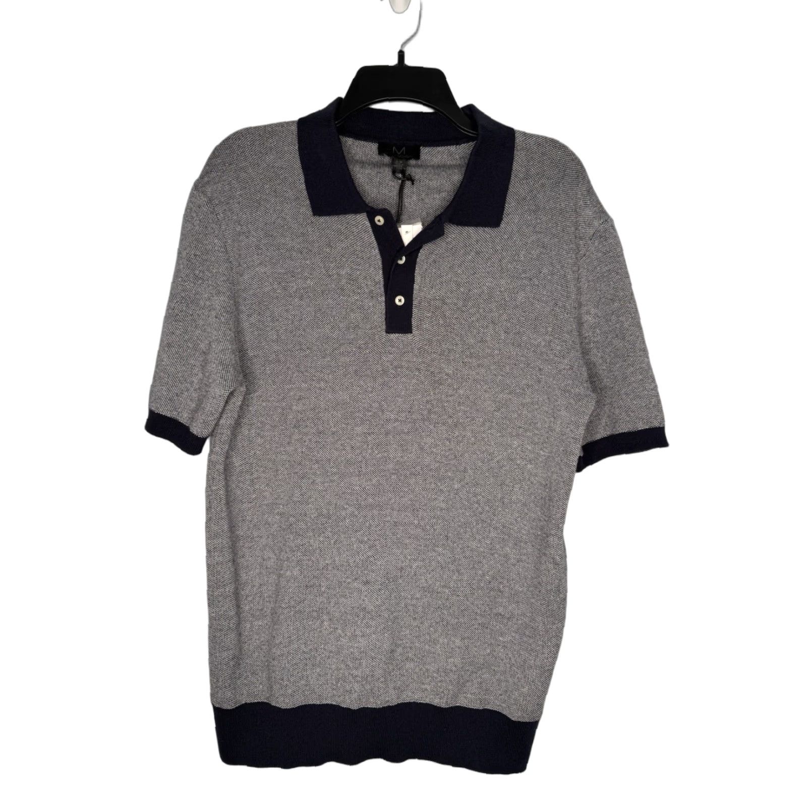 Vintage Magaschoni Sweater Shirt Mens S Blue Cotton Knit Pullover Button Collared Long Sleeve Golf Preppy Casual NWT Size US S / EU 44-46 / 1 - 1 Thumbnail