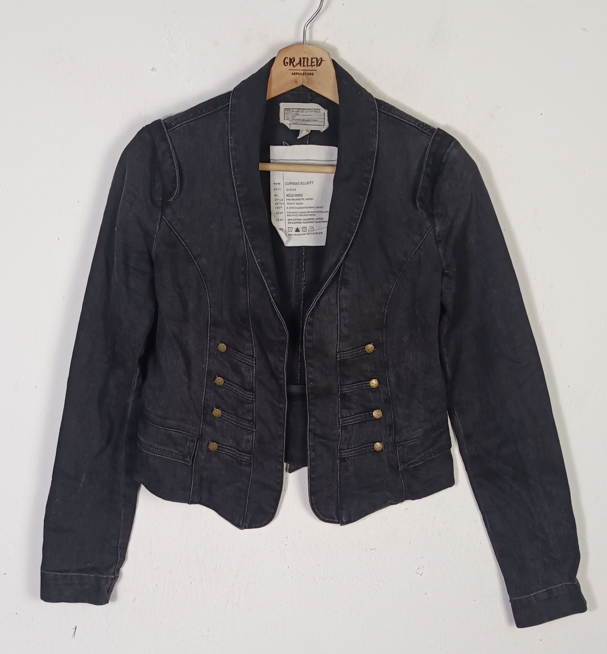 Current/Elliot Current Elliott Majorette Jacket Night Wash Size XS / US 0-2 / IT 36-38 - 1 Thumbnail
