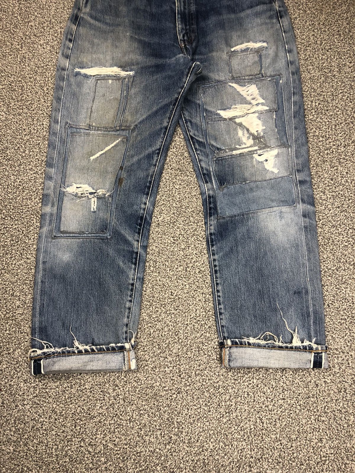 Japanese Brand × Levi's × Vintage Vintage 90s Distressed Levis 551 ZXX Salvage Jeans Size US 32 / EU 48 - 3 Thumbnail