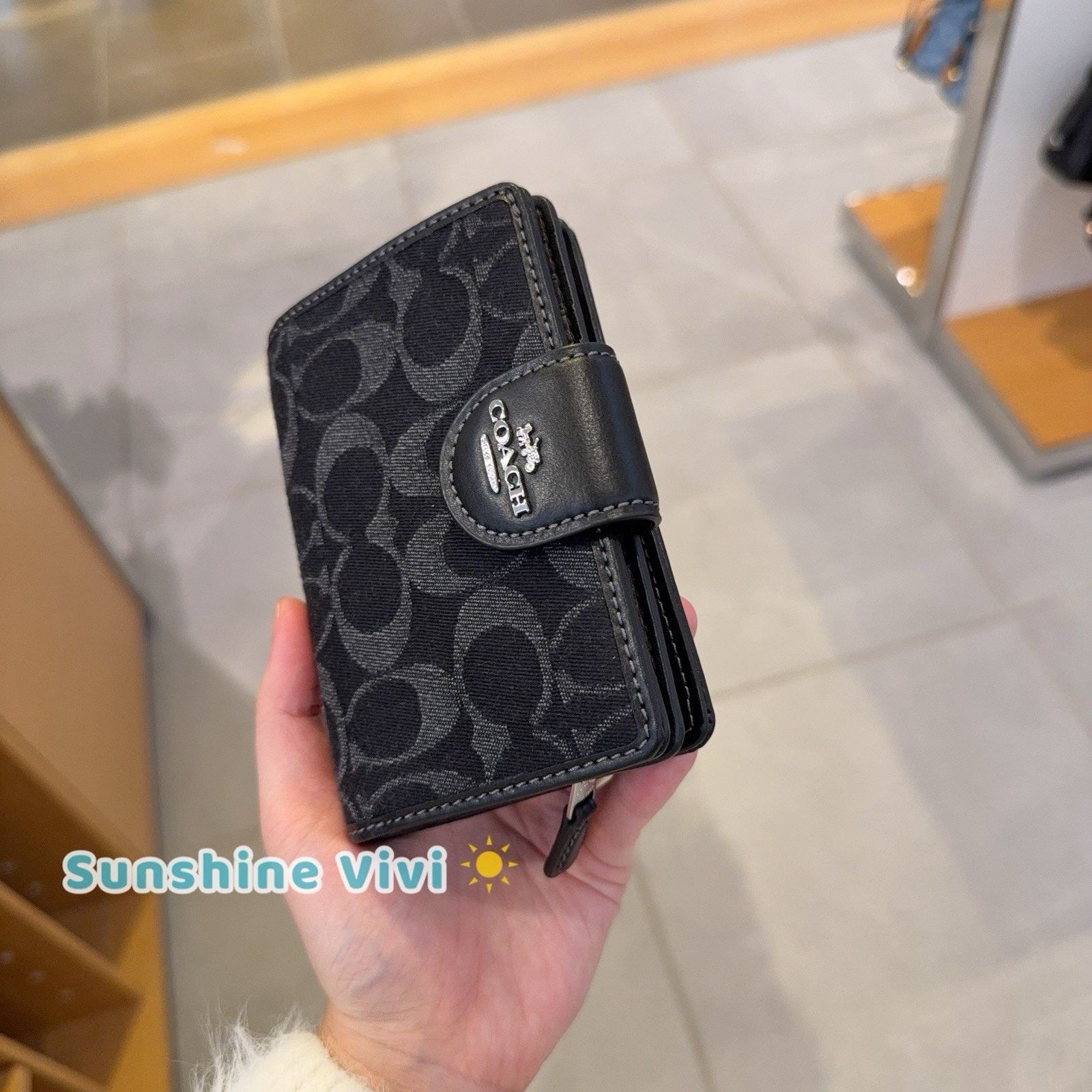 Coach Coach Medium Corner Zip Wallet CDF13 denim/Silver/black Size ONE SIZE - 2 Thumbnail