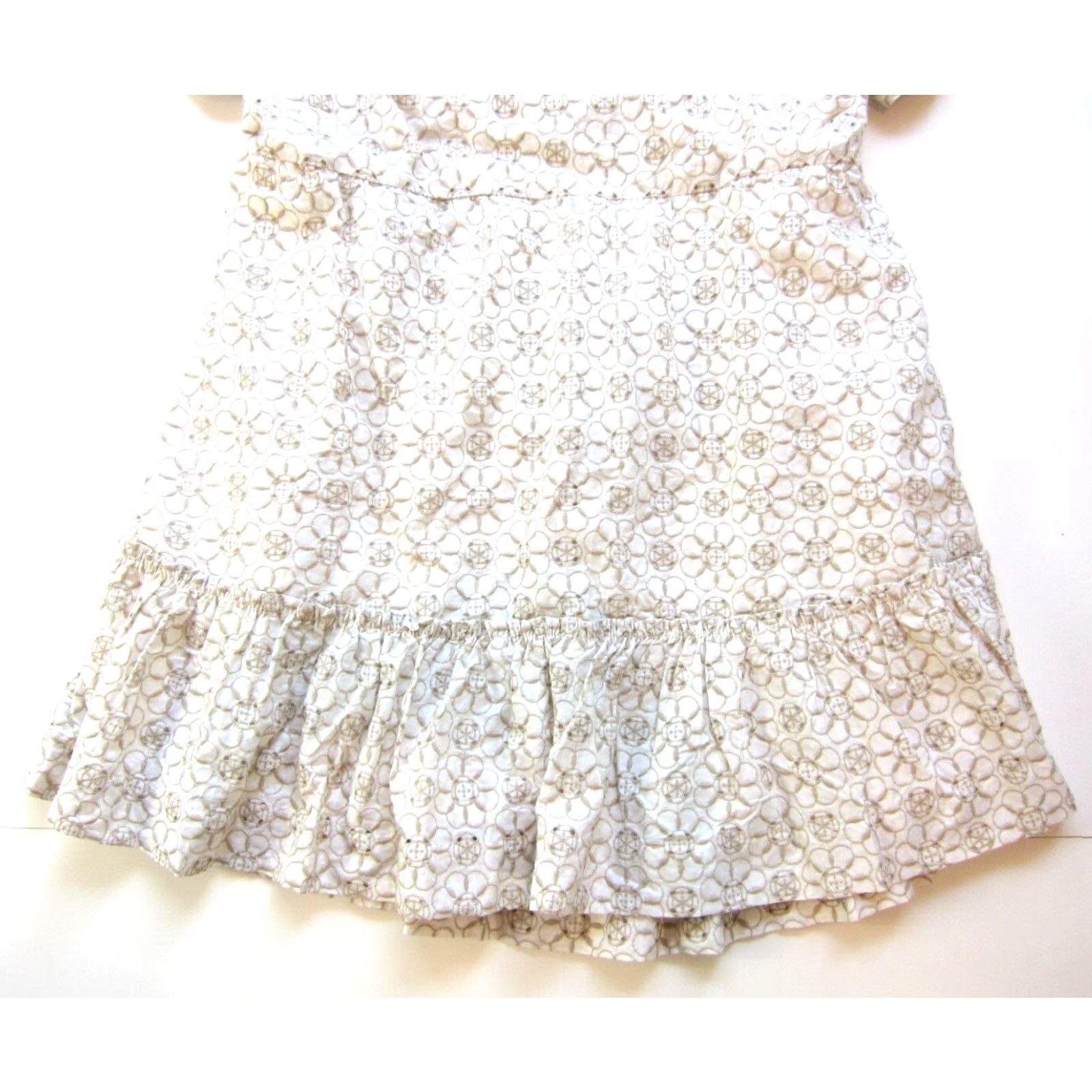Vintage Maeve NWT Dress Shirt XL White Floral Open Back Smock Cotton Embroidered Knee Length A-Line Women Size XL / US 12-14 / IT 48-50 - 6 Thumbnail