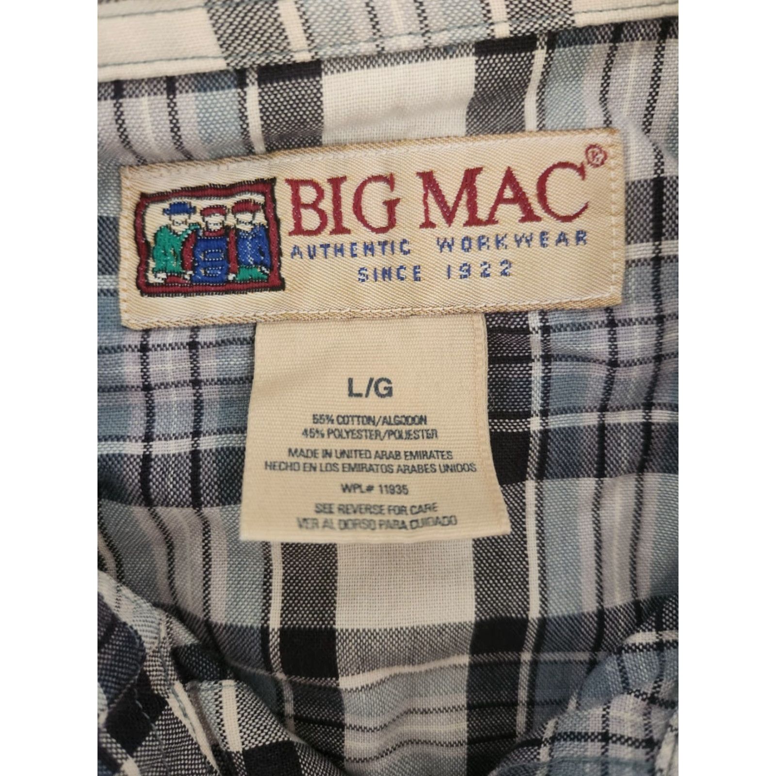 Vintage VINTAGE Big Mac Western Shirt Blue Plaid Pearl Snaps Mens L Button-Up Tailored Regular Fit Pocketed Size L Size US L / EU 52-54 / 3 - 6 Thumbnail