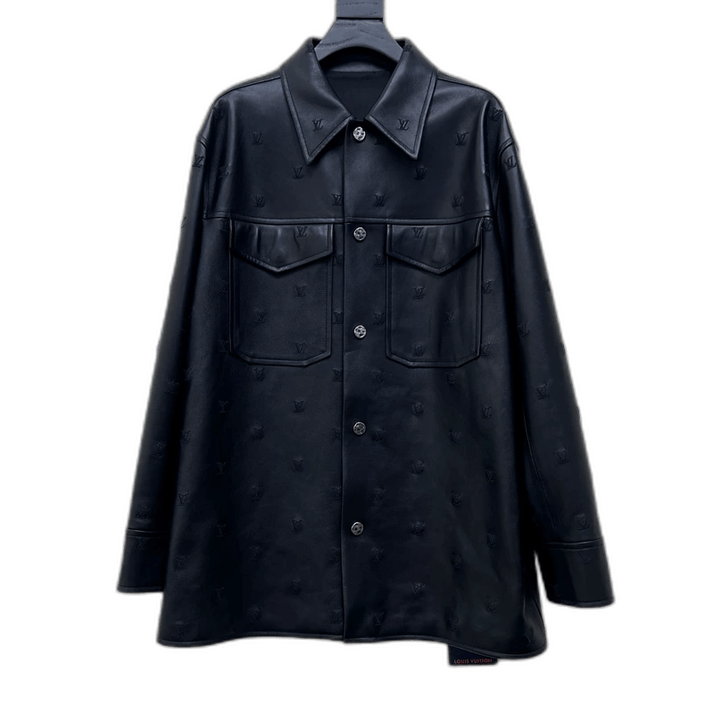 Louis Vuitton Louis Vuitton Black Leather Jacket with Logo Size US L / EU 52-54 / 3 - 1 Thumbnail