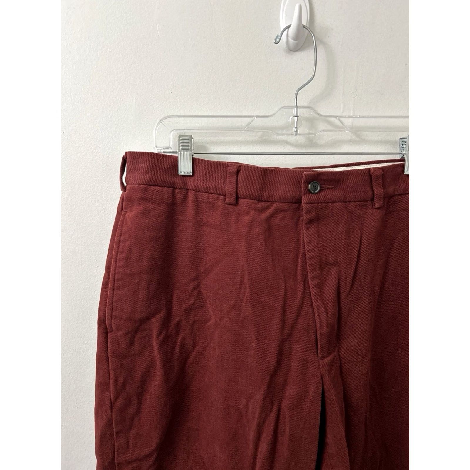 Brooks Brothers Brooks Brothers Hudson Pants Mens 38x32 Red Straight Leg Trousers Dress Pants Casual Business Cotton Blend Zipper Button 5-Pocket Size US 38 / EU 54 - 4 Thumbnail