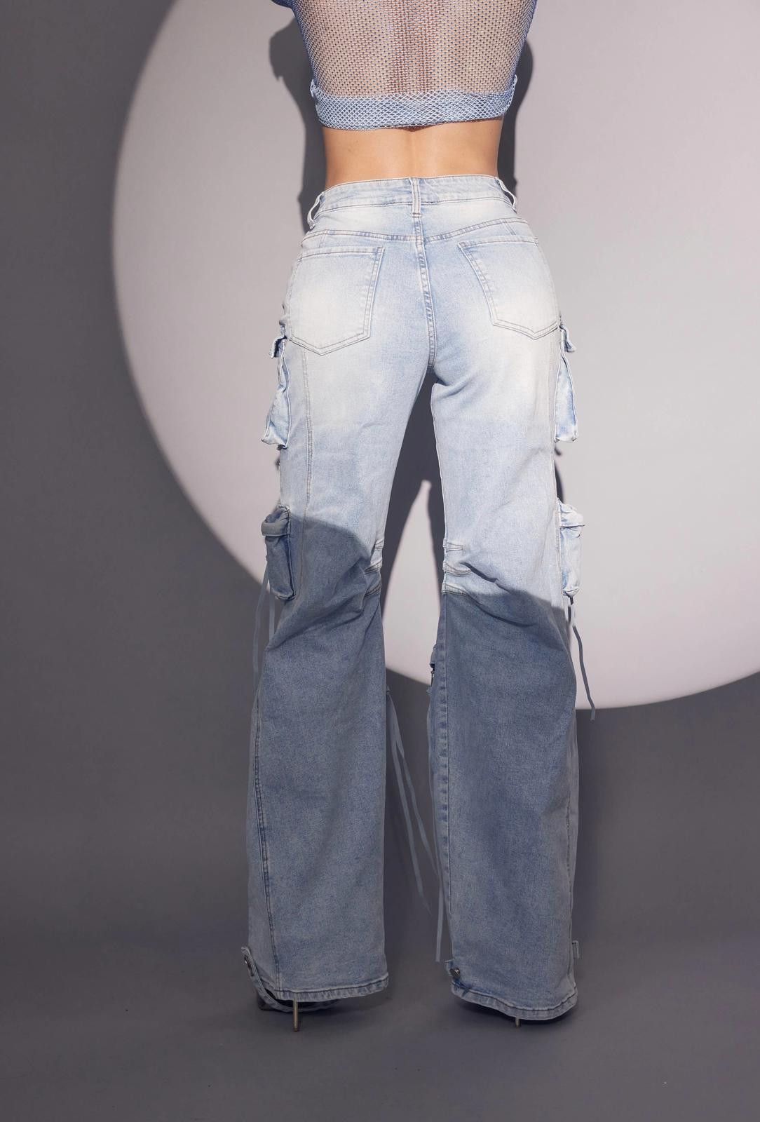 Other Light Washed Cargo Jeans by WFFS Size 32" / US 10 / IT 46 - 4 Thumbnail