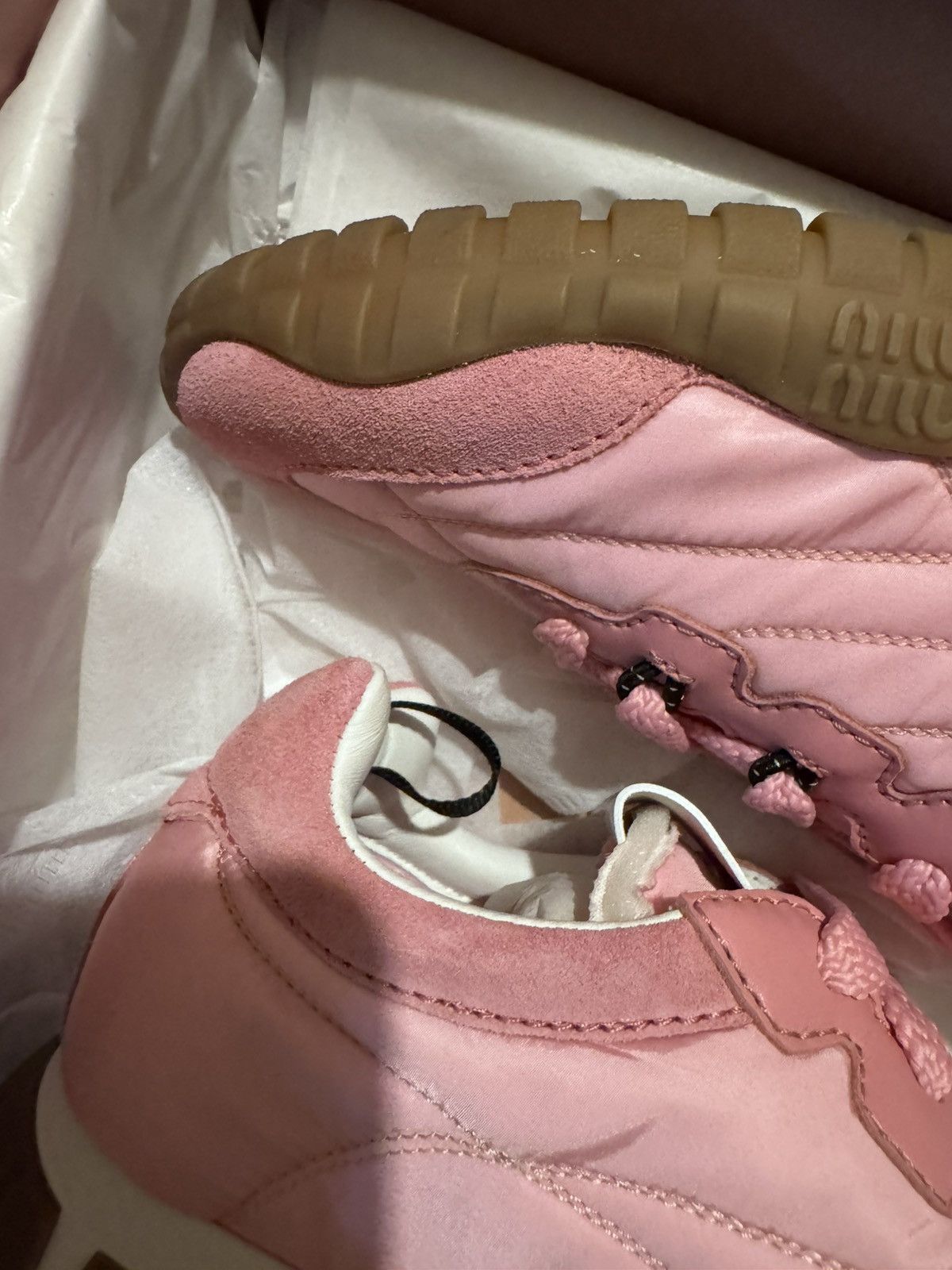 Miu Miu Miu Miu Gymnasium Technical Fabric and Suede Sneakers Size US 7.5 / IT 37.5 - 2 Thumbnail
