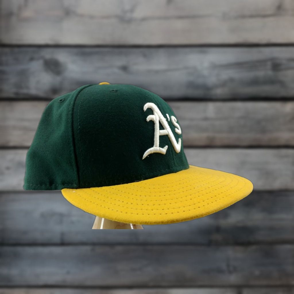 New Era New Era Oakland A's 7 3/8 Authentic Collection 59FIFTY Fitted Hat Green Mens Baseball Cap Size ONE SIZE - 1 Thumbnail