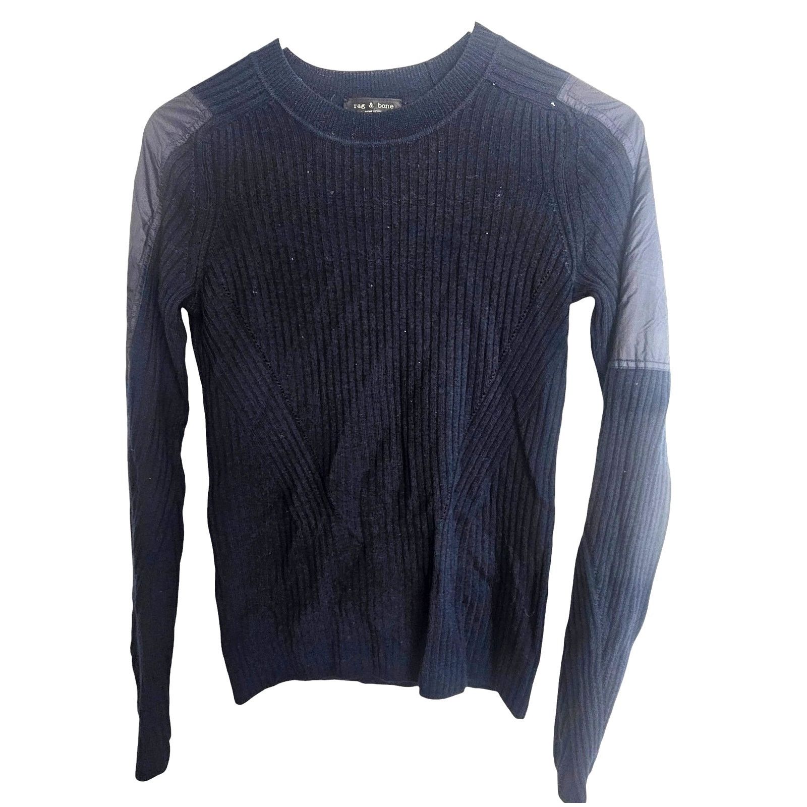 Rag & Bone Rag & Bone Womens Extrafine Merino Wool Sweater XS Navy Blue Size XS / US 0-2 / IT 36-38 - 1 Thumbnail