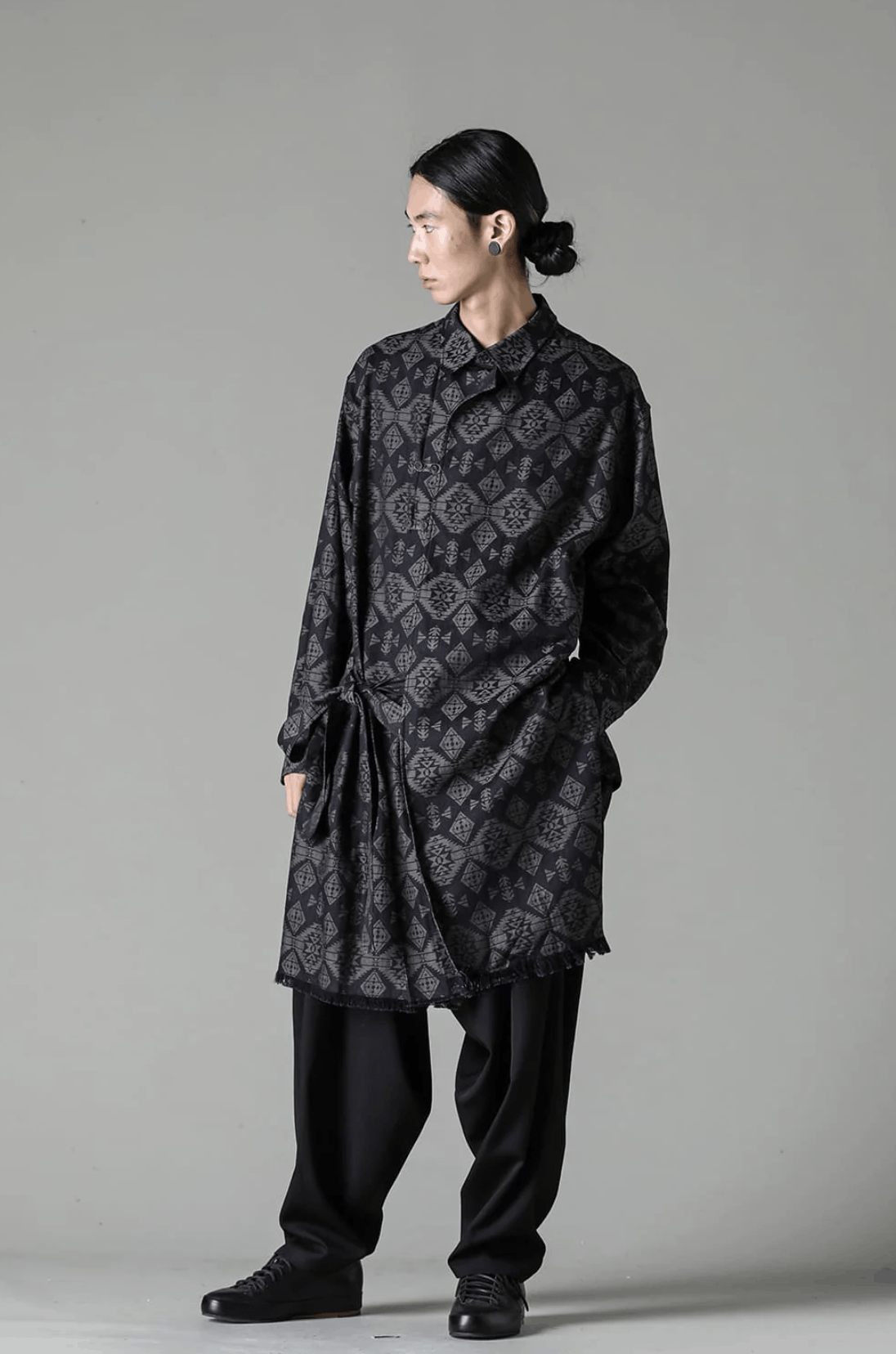 Yohji Yamamoto Pour Homme Left 2 Layerd Pattern Gown Blouse