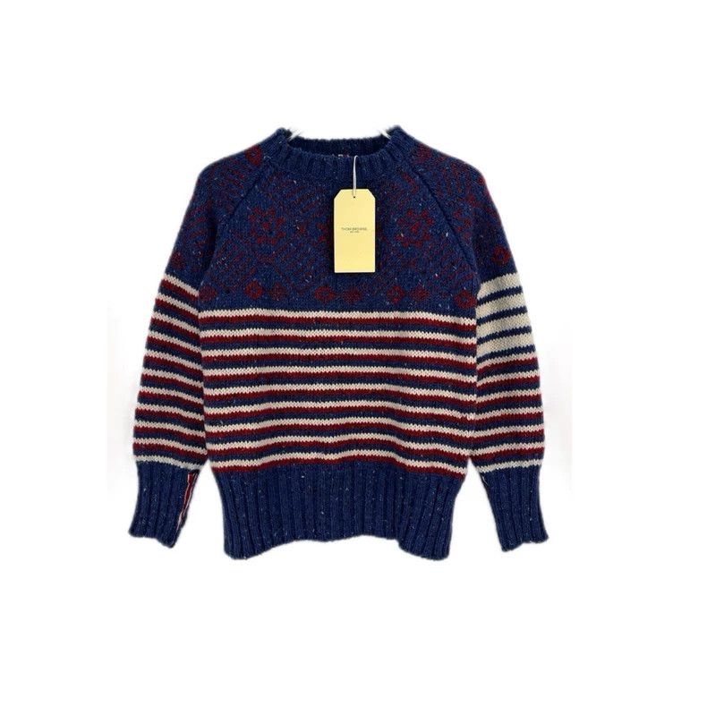 Thom Browne Thom Browne Size 2Blue Red Stripe Classic Logo Wool Long Sl Size US M / EU 48-50 / 2 - 1 Thumbnail