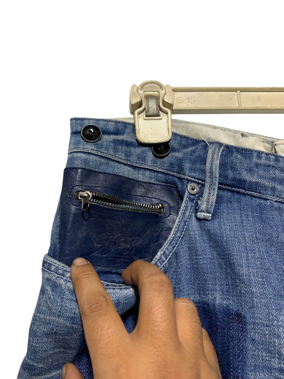 G-Star G Star Raw Denim J cut suspender patch sashiko stitch jeans Size US 33 - 3 Thumbnail