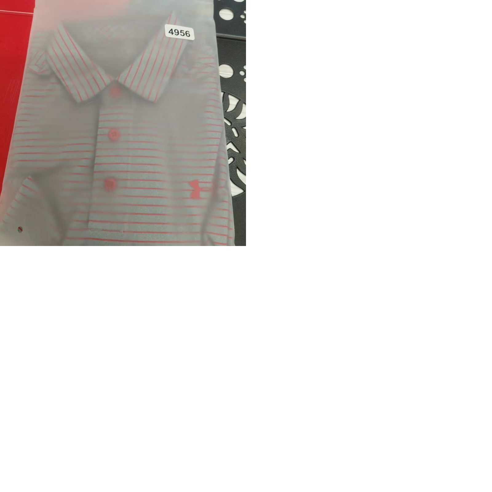 Under Armour Under Armour Polo Shirt Mens Size Medium Gray/Red Golf HeatGear Striped Size US M / EU 48-50 / 2 - 9 Thumbnail