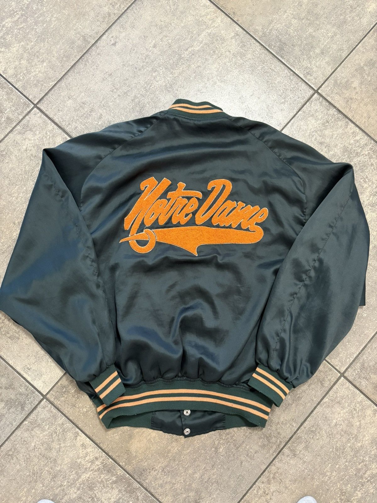 Swingster Vintage 1980s Swingster “Notre Dame” Satin Varsity Jacket Size US M / EU 48-50 / 2 - 6 Thumbnail