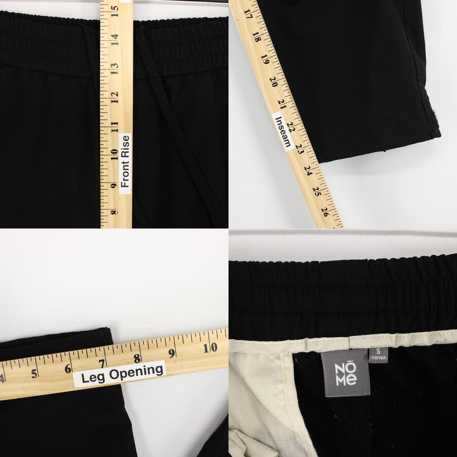 Vintage NOME Cargo Pants Mens S Black Techwear Utility Joggers Drawstring Elastic Waist Size US 29 - 8 Thumbnail