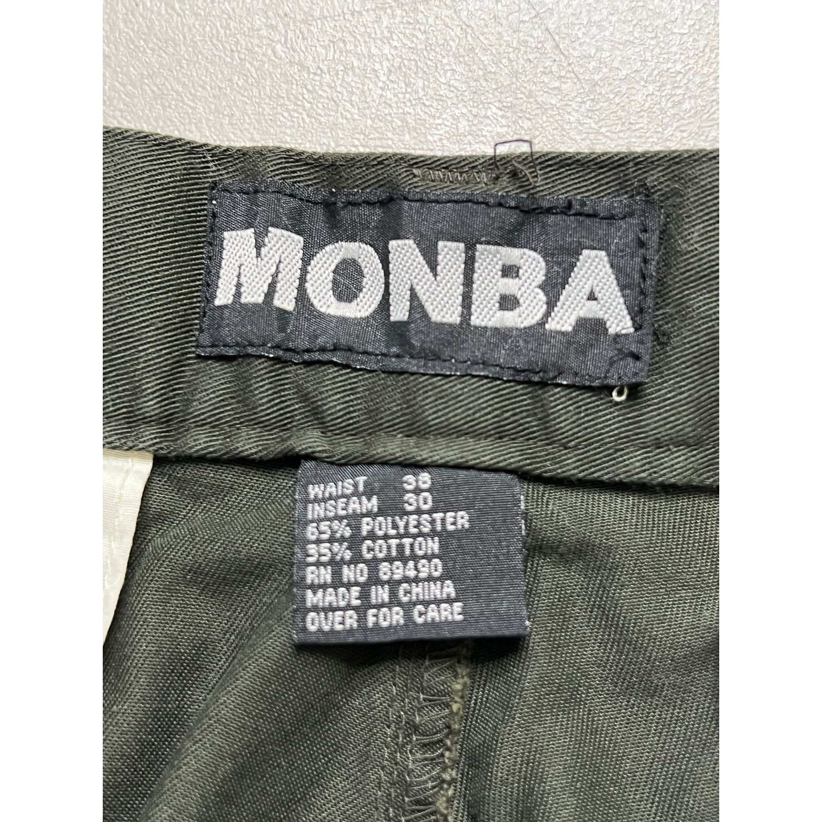 Vintage Vintage 90s Monba Cargo Pants Green 38 actual 36x30 baggy Size US 38 / EU 54 - 3 Thumbnail