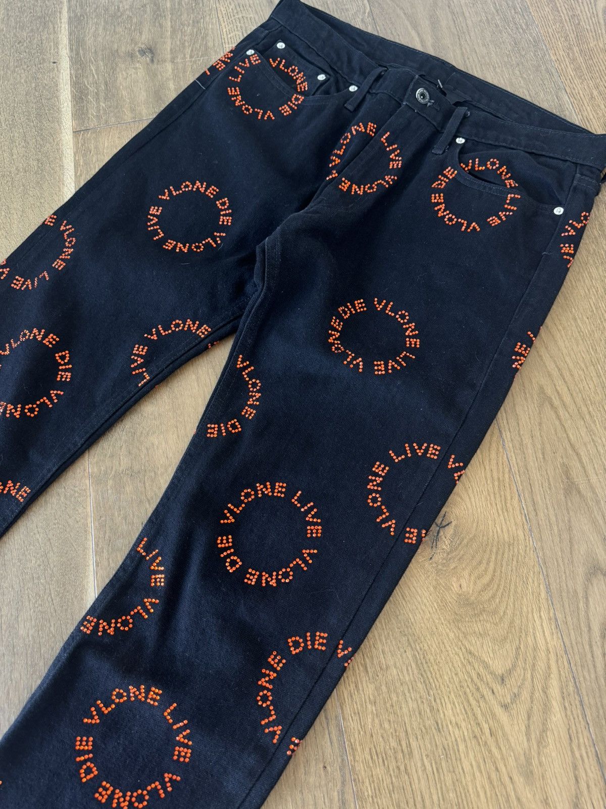 Vlone Vlone Denim Rhinestone Jeans Black 32 Size US 32 / EU 48 - 2 Thumbnail