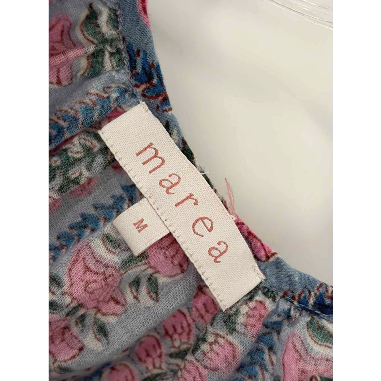 Vintage Marea Blue Floral Blouse Size Medium Pre-Owned Size M / US 6-8 / IT 42-44 - 6 Thumbnail