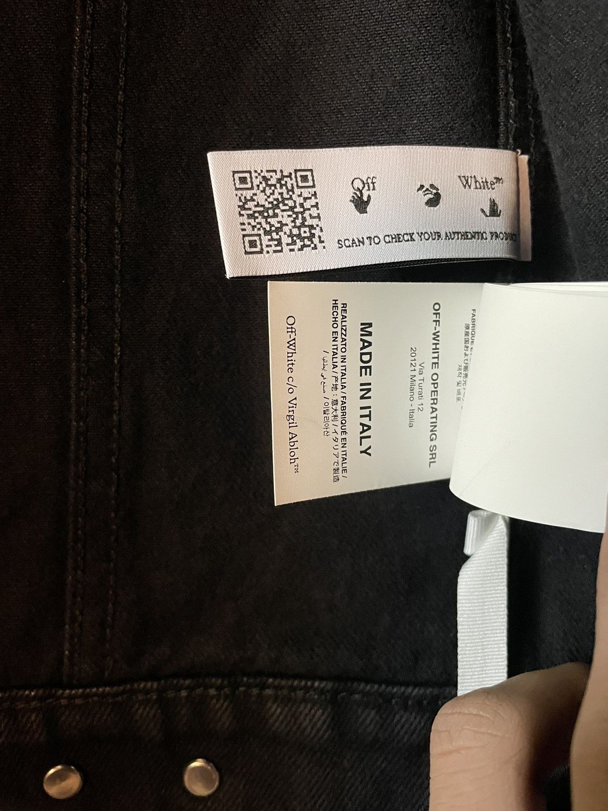Off-White Off-White Varsity Patch Logo Black Denim Jean Jacket Size US S / EU 44-46 / 1 - 13 Thumbnail