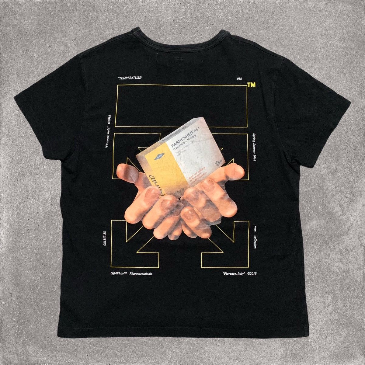 Off White Off White S S 2018 Fahrenheit 451 Pill Box T Shirt Grailed