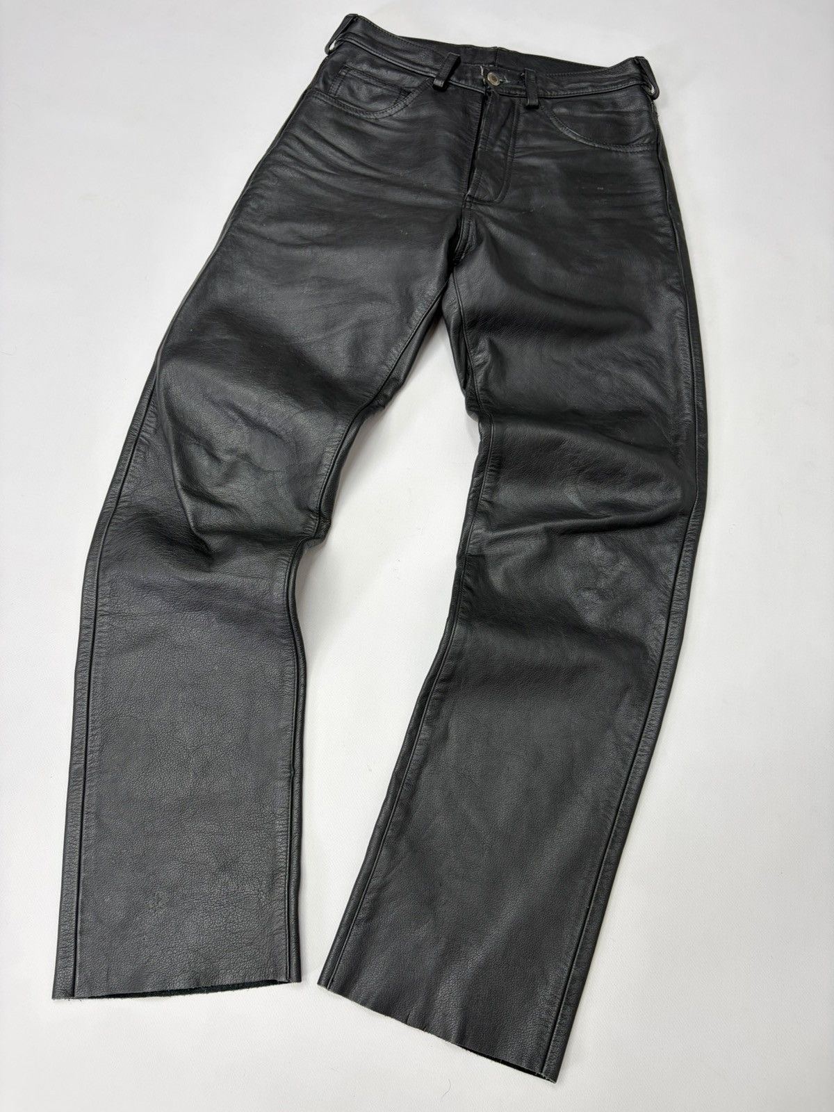 Hedi Slimane 🔥 Vintage Leather Pants 00s Italian Rock Noir Archive Grunge Size US 30 / EU 46 - 7 Thumbnail