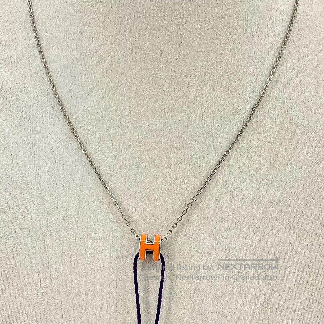 Hermes Hermes Silver H Letter Pendant Necklace| Size ONE SIZE - 1 Thumbnail