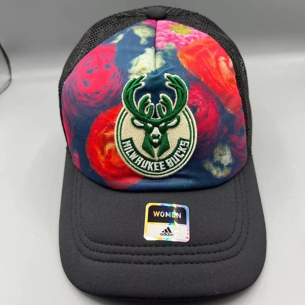Adidas Milwaukee Bucks Trucker Hat Women Adidas Snap Back Cap New Size ONE SIZE - 1 Thumbnail