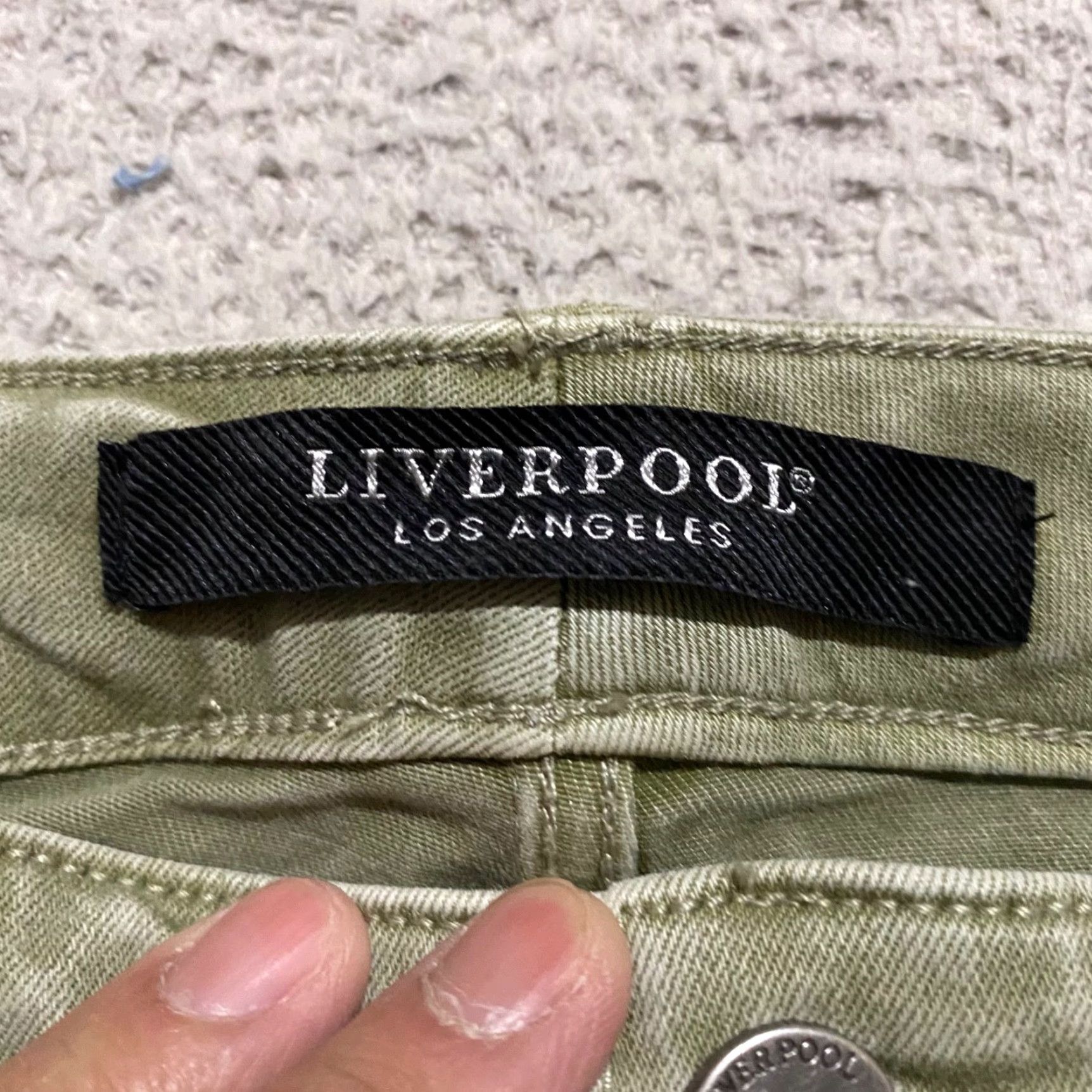Denime Liverpool Jeans Shirt Womens 8 Beige Denim Skinny Jeans Medium Wash Ankle Mid Rise Stretch Pockets 5-Pocket Womens Liverpool Jeans Size 30" / US 8 / IT 44 - 3 Thumbnail