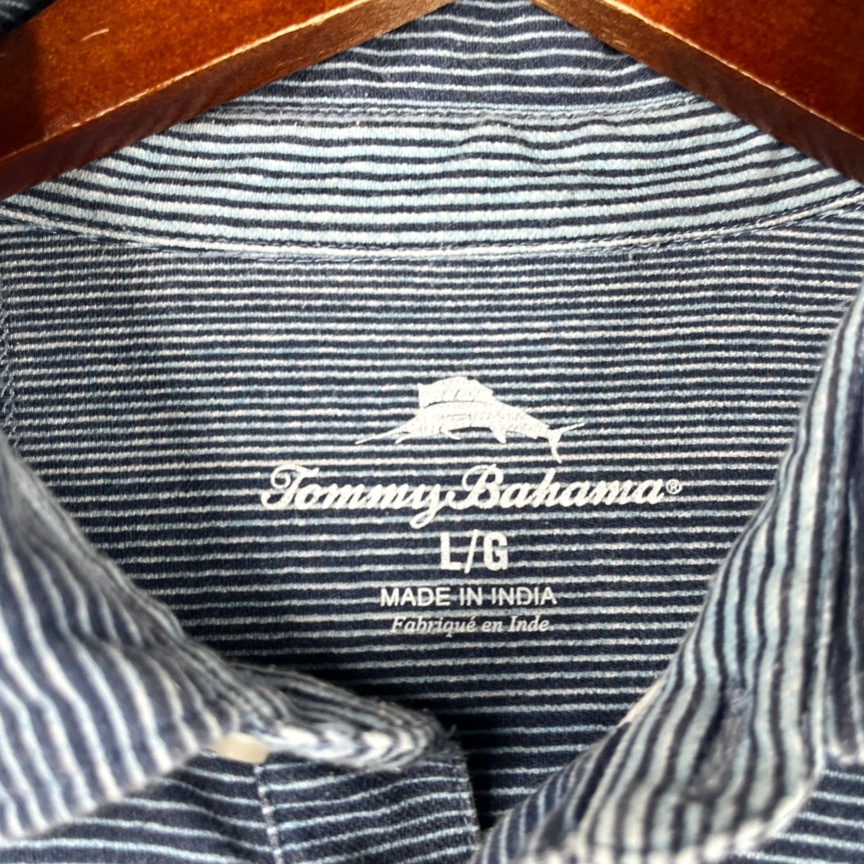 Tommy Bahama Tommy Bahama Polo Shirt Mens L Blue Striped Embroidered Logo Casual Shirt Size US L / EU 52-54 / 3 - 5 Thumbnail