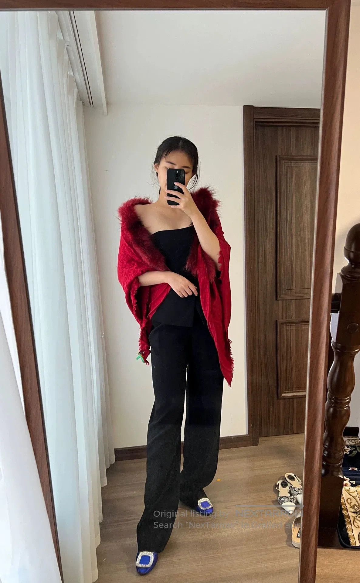 Fendi Fendi Fox Fur Trimmed Logo Stole. Size US M / EU 48-50 / 2 - 2 Thumbnail