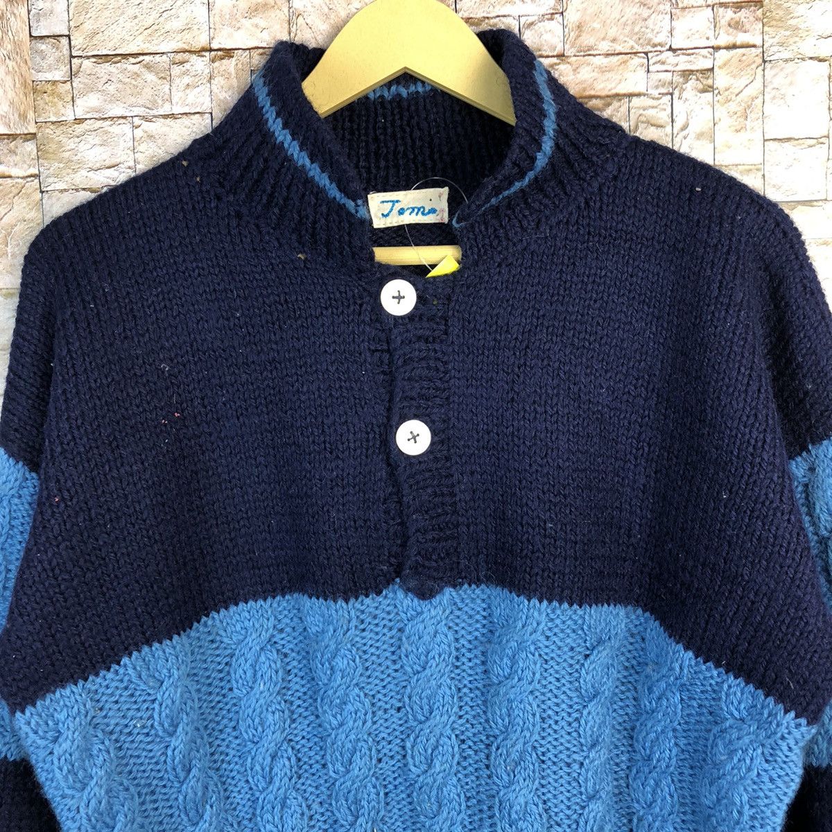 Homespun Knitwear × Japanese Brand Jomo Blue Knitwear #A392 Size US M / EU 48-50 / 2 - 5 Thumbnail