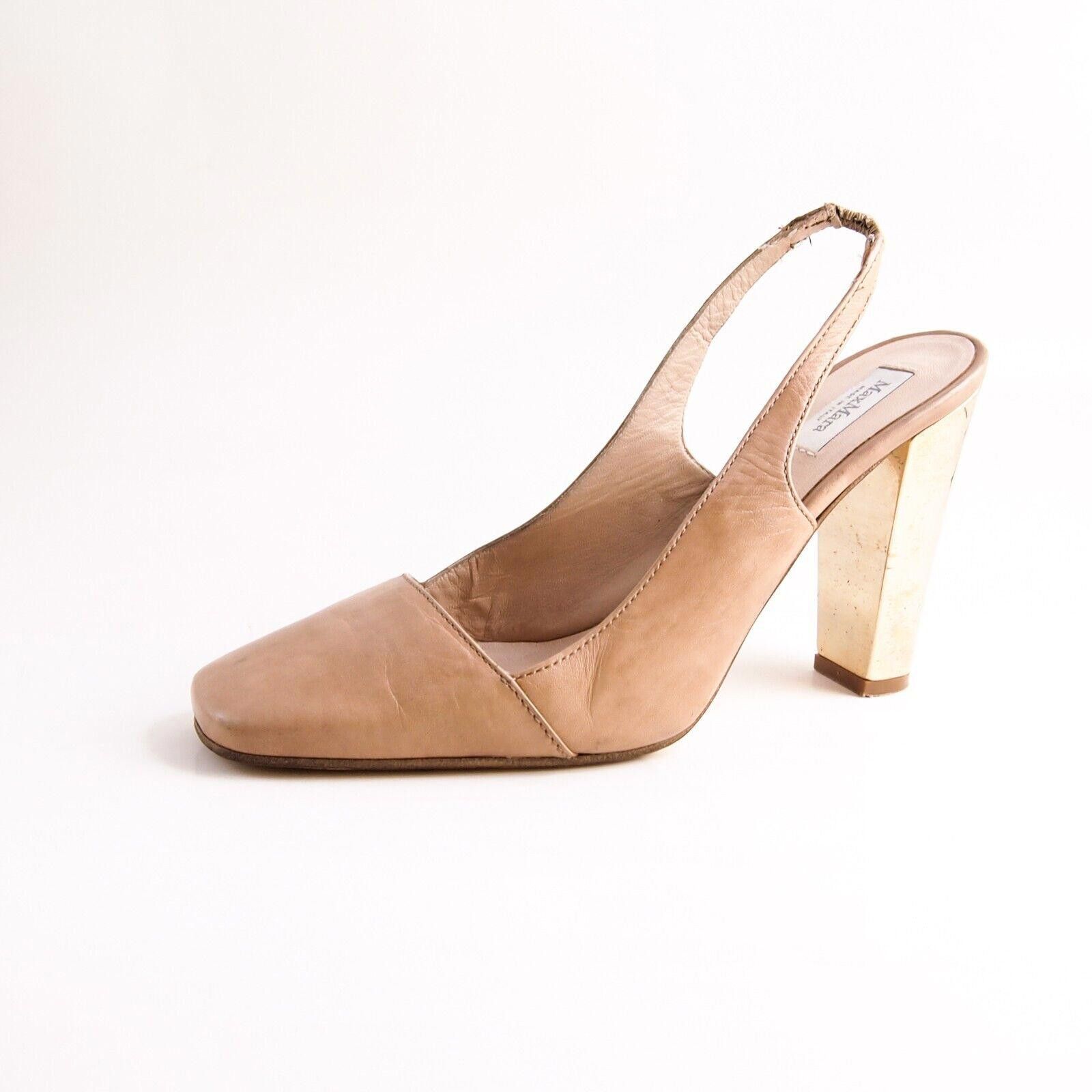 Designer Max Mara Slingback Heels Sandals Pink Gold US 9 EU 39 Size US 9 / IT 39 - 1 Thumbnail