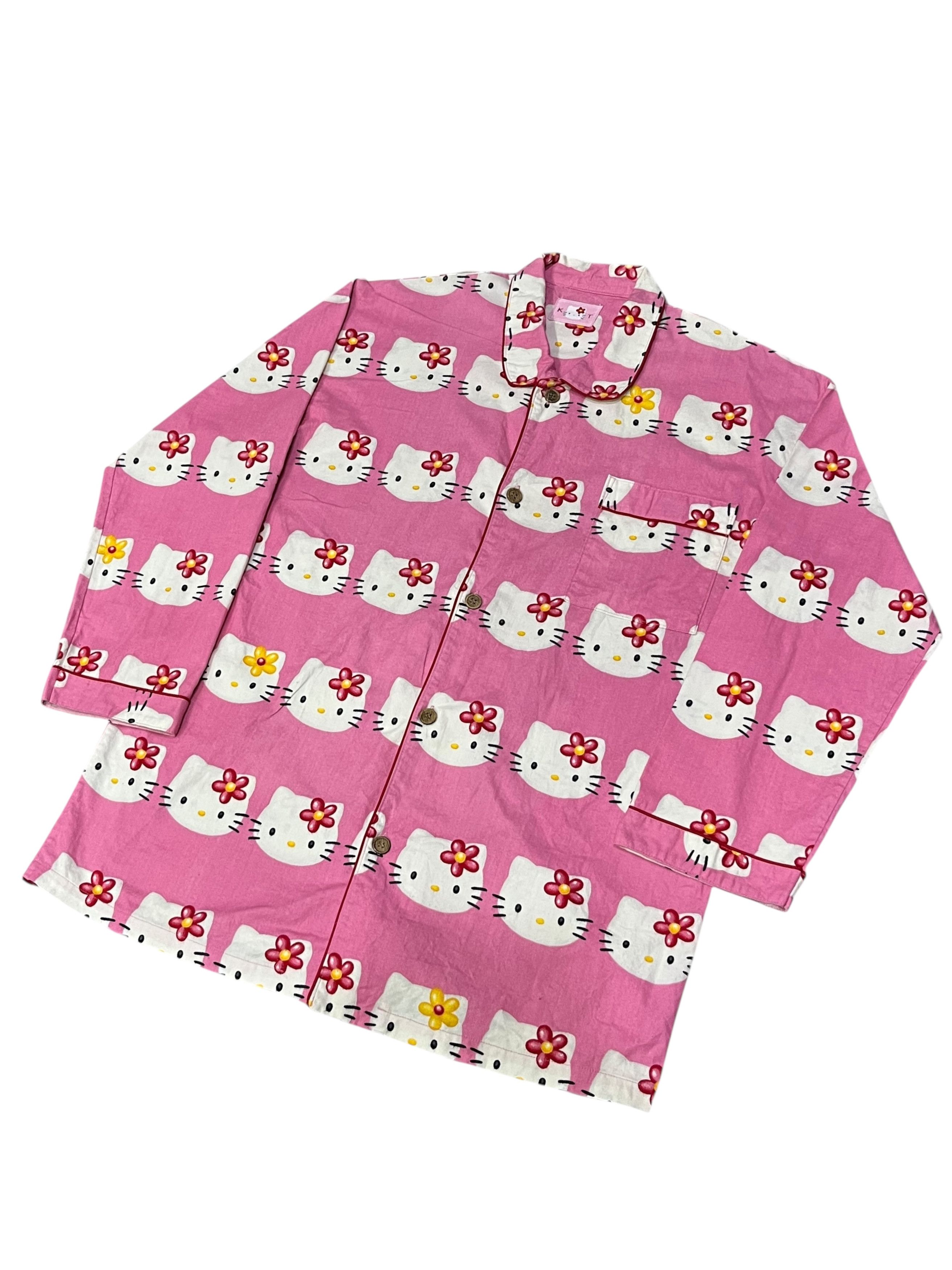 Cartoon Network Hype🔥Vtg 80s Hello Kitty Japan Full Print Pajama Shirt M Size US M / EU 48-50 / 2 - 3 Thumbnail