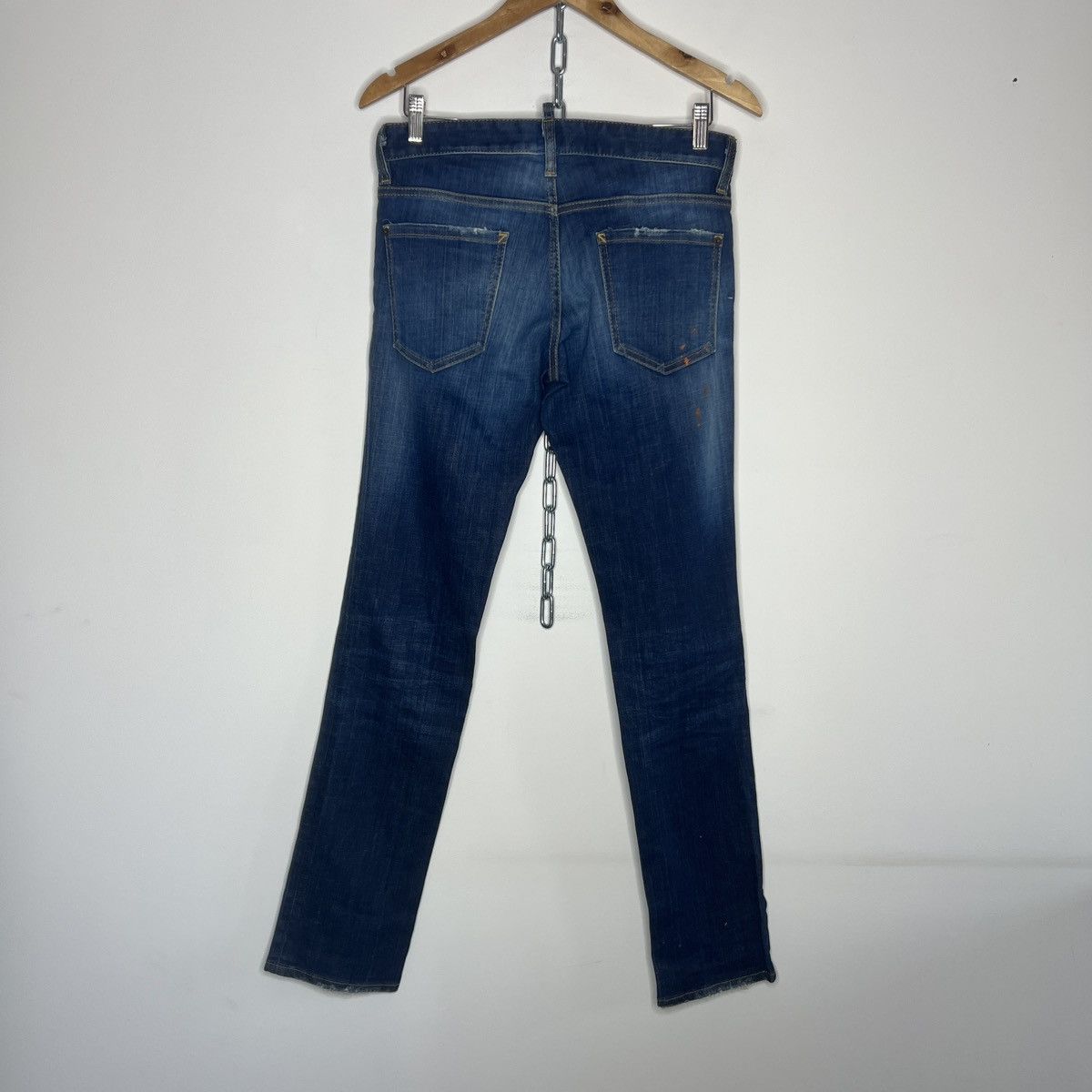 Dsquared2 × Japanese Brand × Vintage Dsquared2 Slim Jean Jeans - Dark Blue Washed Distressed Size US 30 / EU 46 - 6 Thumbnail