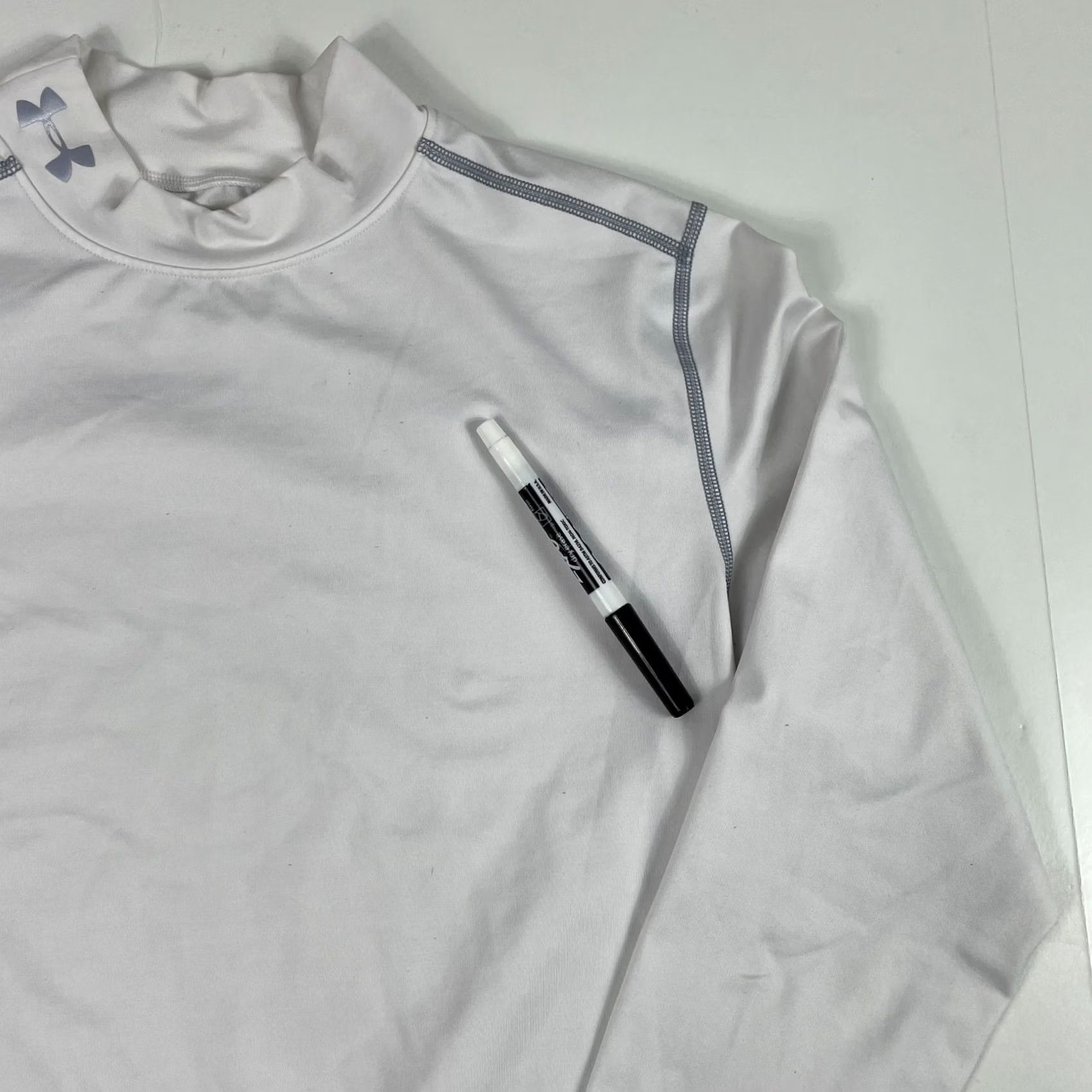 Under Armour Under armour Shirt Mens S White Small ColdGear Compression Mock Baselayer Workout Size US S / EU 44-46 / 1 - 3 Thumbnail