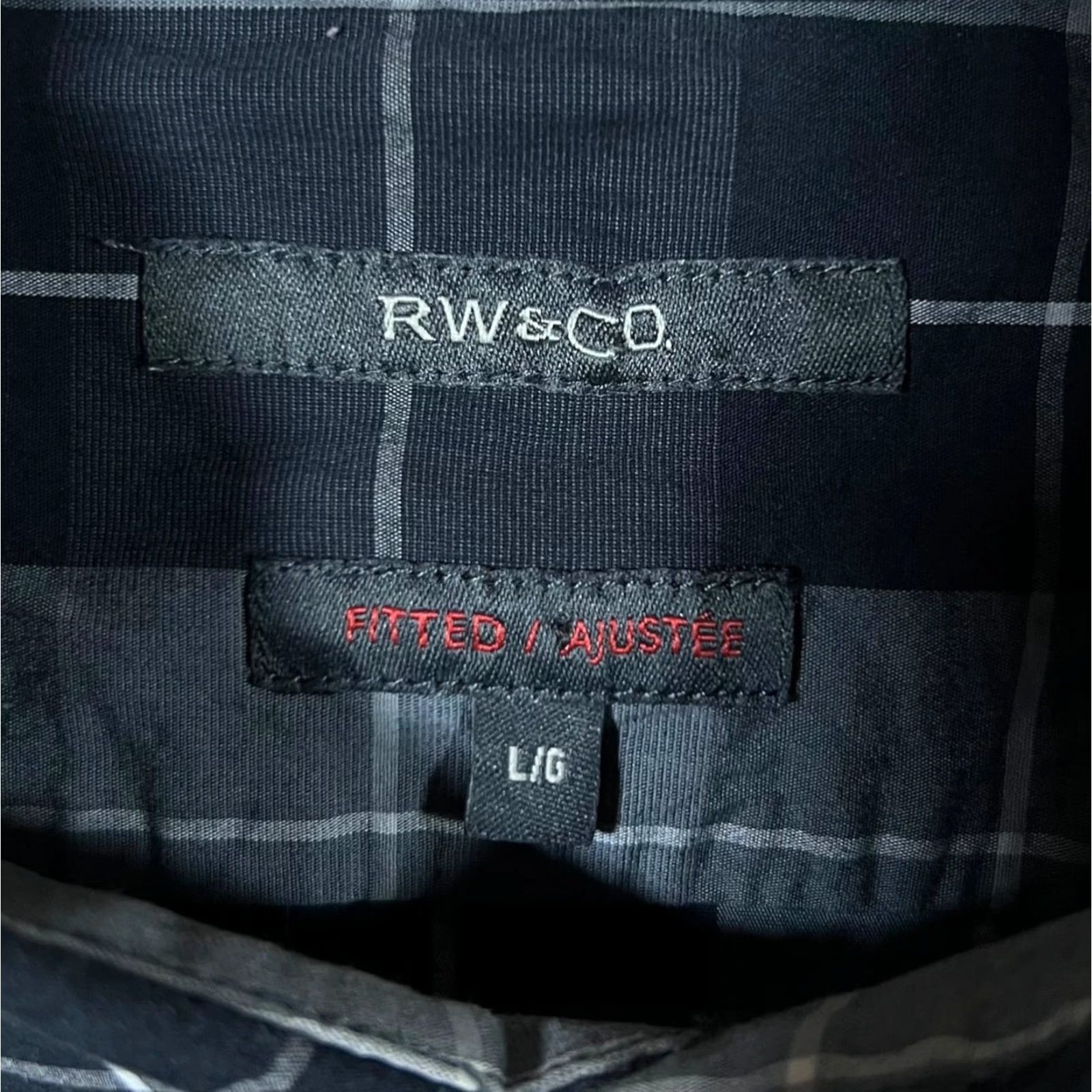 Vintage RW & Co Western Black Grey Check Long Sleeve Popper Cotton Spandex Blend Shirt Large Slim Men Button-Up Size US L / EU 52-54 / 3 - 3 Thumbnail