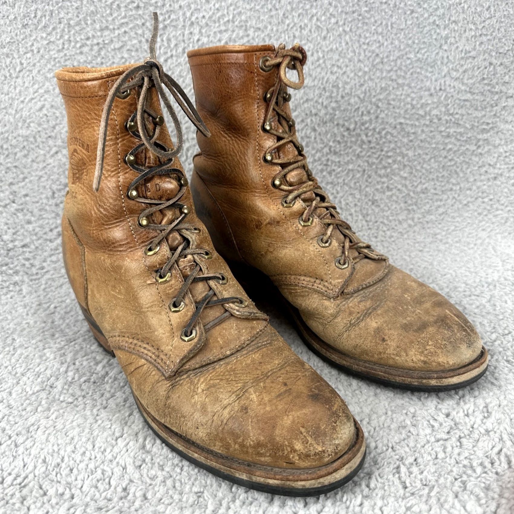 Chippewa VINTAGE Chippewa Men’s Boot Leather Brown 10 1/2 D 333S1 21006 4-97 Combat Logger Shoes/Boots Mens Size US 11 / EU 44 - 2 Thumbnail
