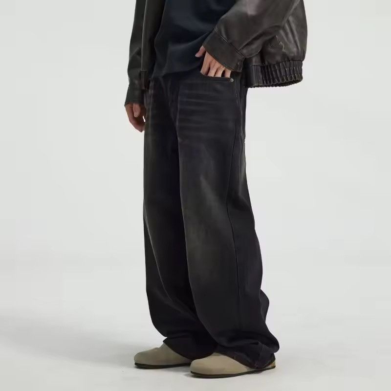 Jean Black Washed Relaxed Jeans Size US 31 - 2 Thumbnail