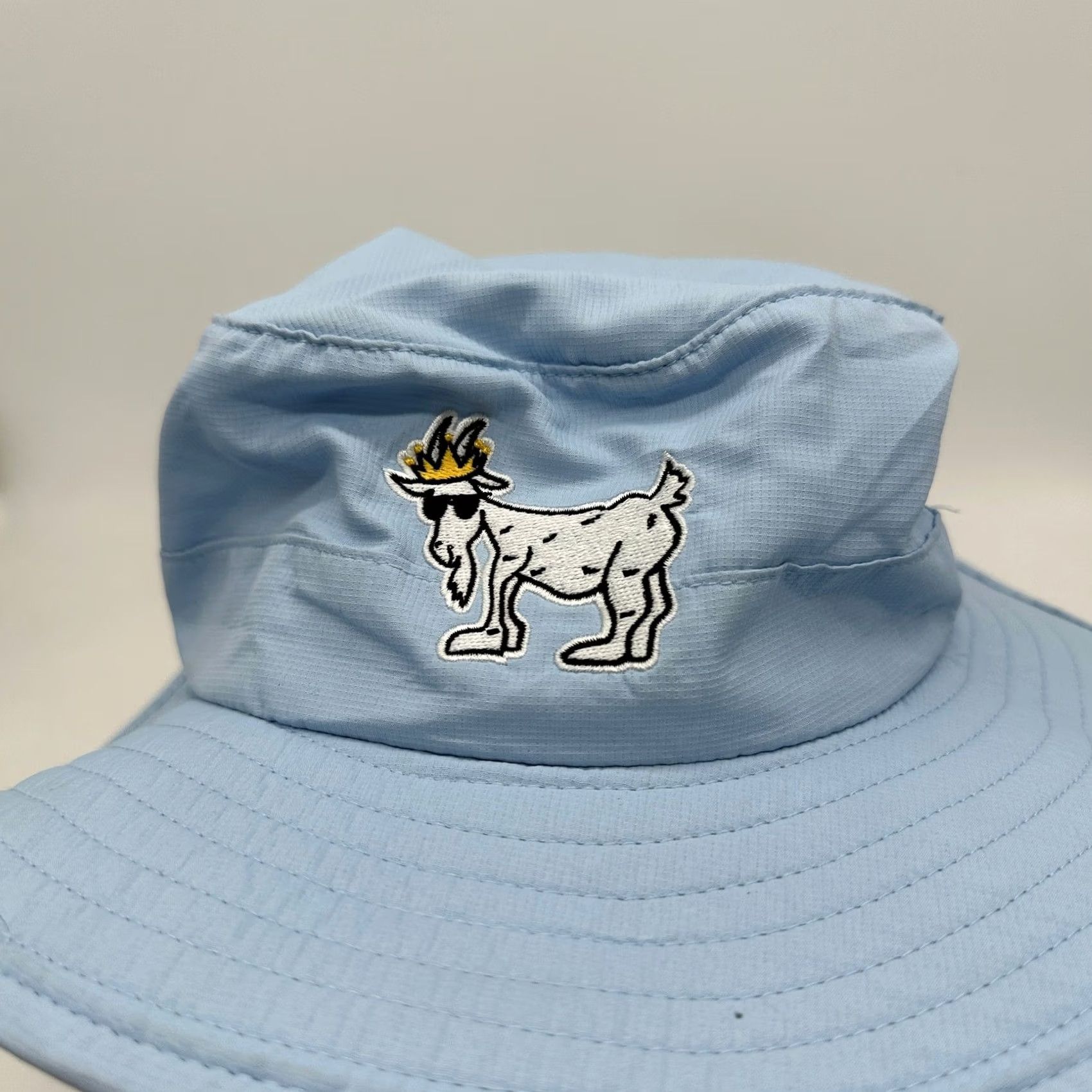Vintage Goat Usa Bucket Hat Adult Men OSFA Light Blue Embroidered Logo Hiking Fishing Size ONE SIZE - 2 Thumbnail