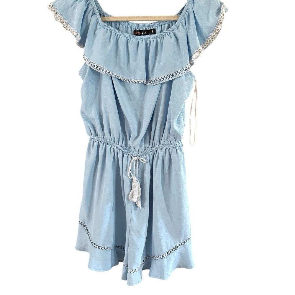 Other Blue Ruffled Tie Front Jumpsuit Size S / US 4 / IT 40 - 9 Thumbnail