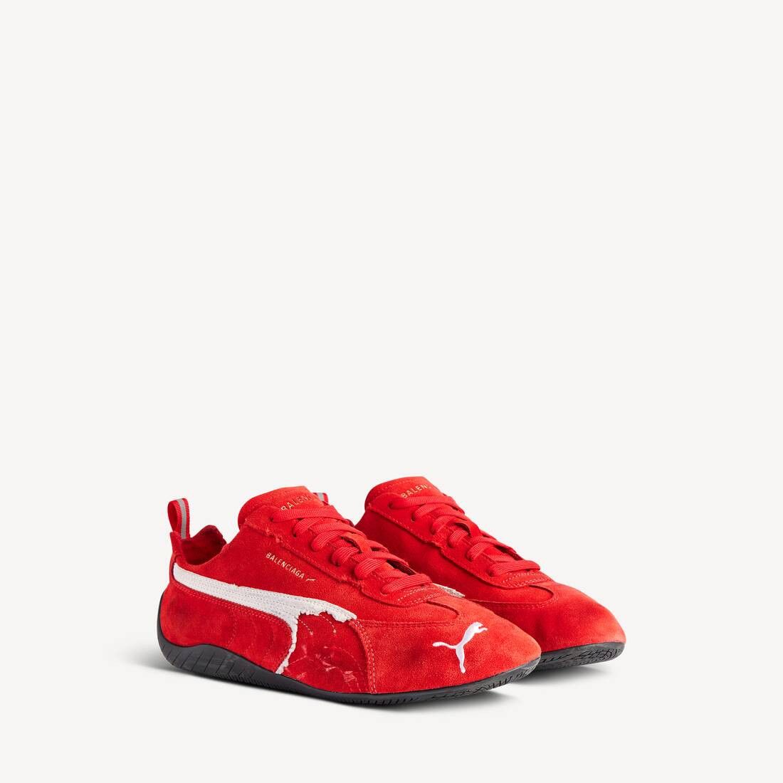 Balenciaga × Puma o1w1db10326 Speedcat Suede Sneakers in Red/White Size US 6 / EU 39 - 2 Thumbnail