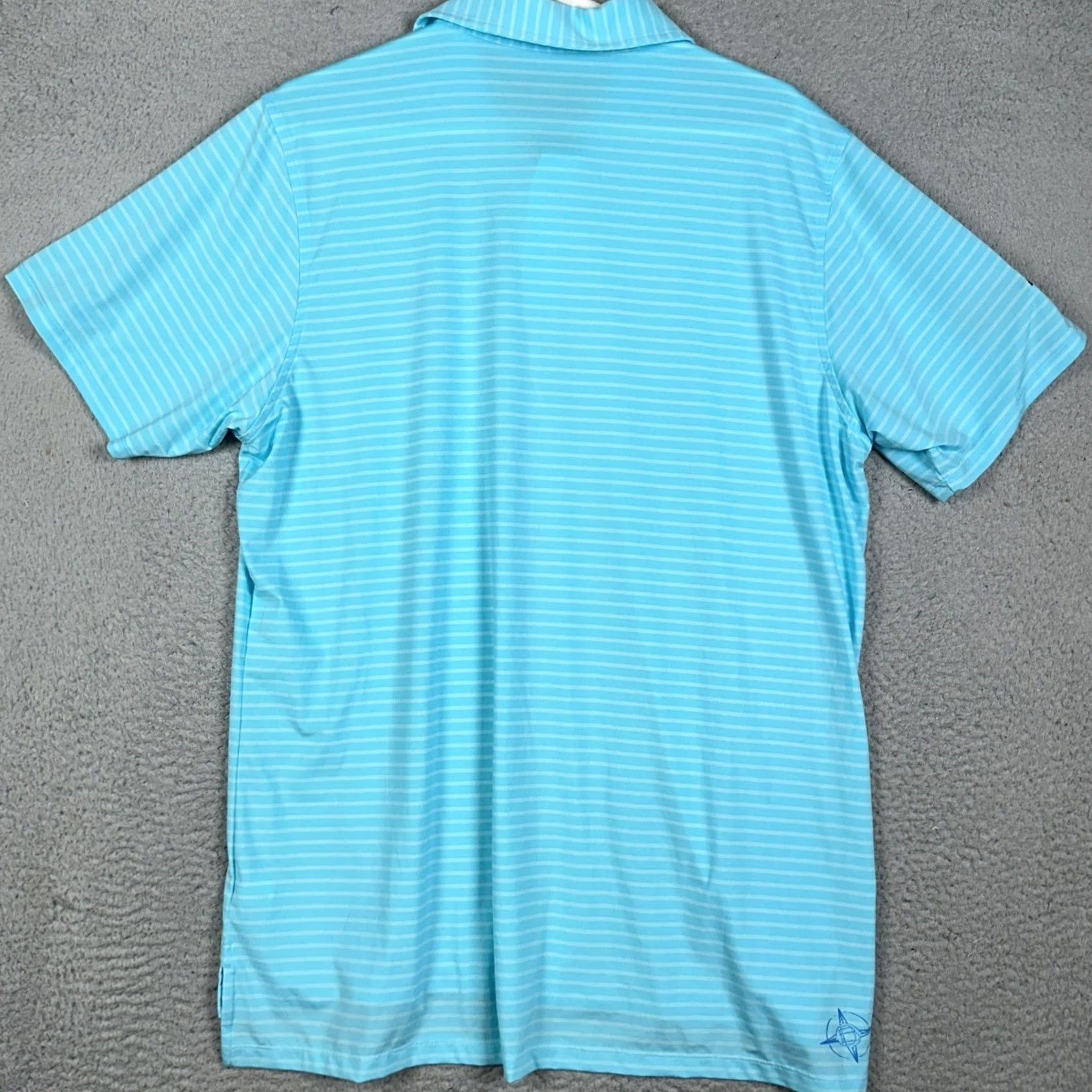 Vintage B. Draddy Sport Polo Shirt Men L Blue Stripe Shirt Golf Performance Stretch Size US L / EU 52-54 / 3 - 3 Thumbnail