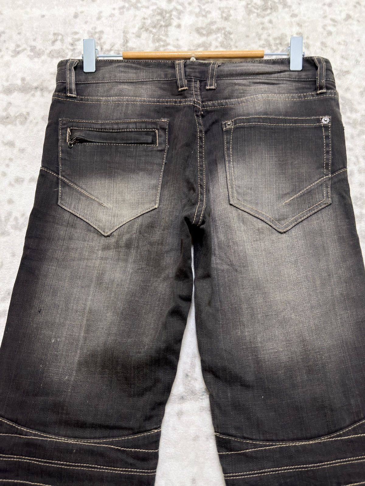 PPFM PPFM Distressed Biker Jeans Y2K Archive Multi Zip Moto Denim Size US 30 / EU 46 - 9 Thumbnail