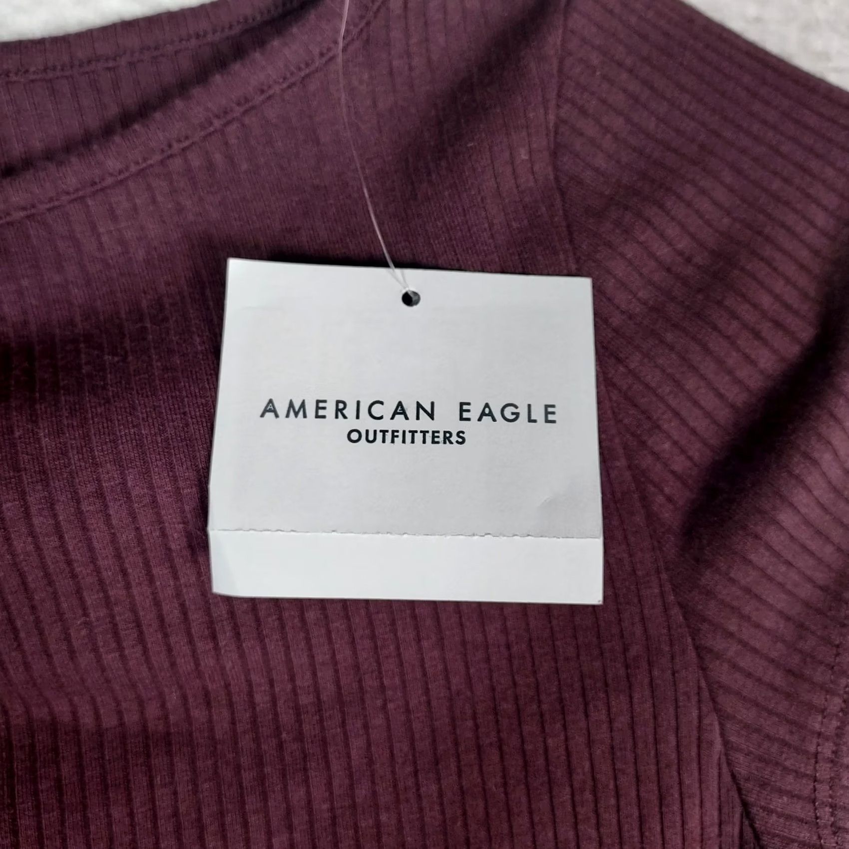 American Eagle Outfitters American Eagle Outfitters Shirt Womens XS Ribbed Burgundy Short Sleeve Pullover Viscose Solid Red Top Shirt Size XS / US 0-2 / IT 36-38 - 4 Thumbnail