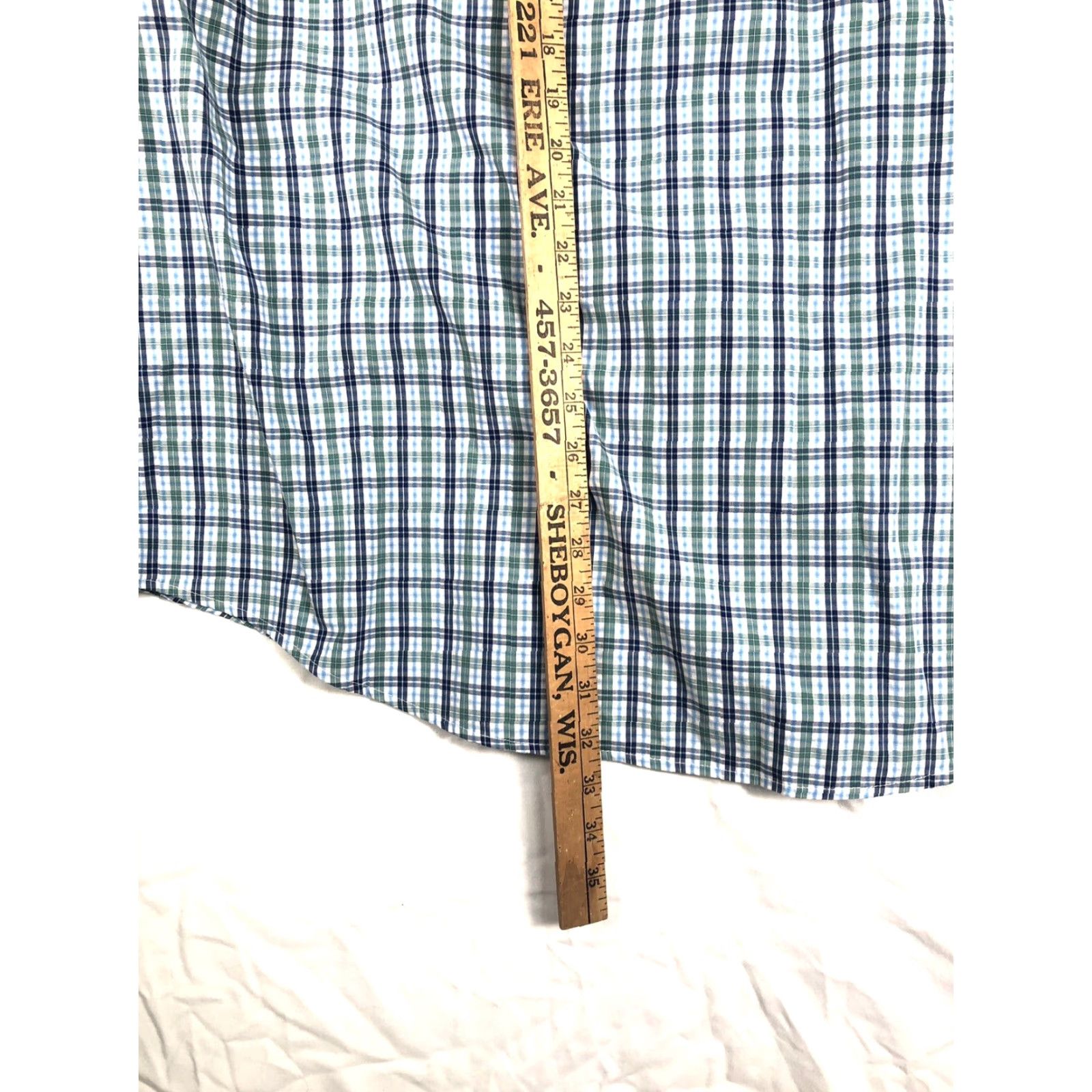Izod IZOD Mens Shirt 2XL Plaid Long Sleeve Button-Up Green Blue Casual Shirt Mens Size US XXL / EU 58 / 5 - 8 Thumbnail