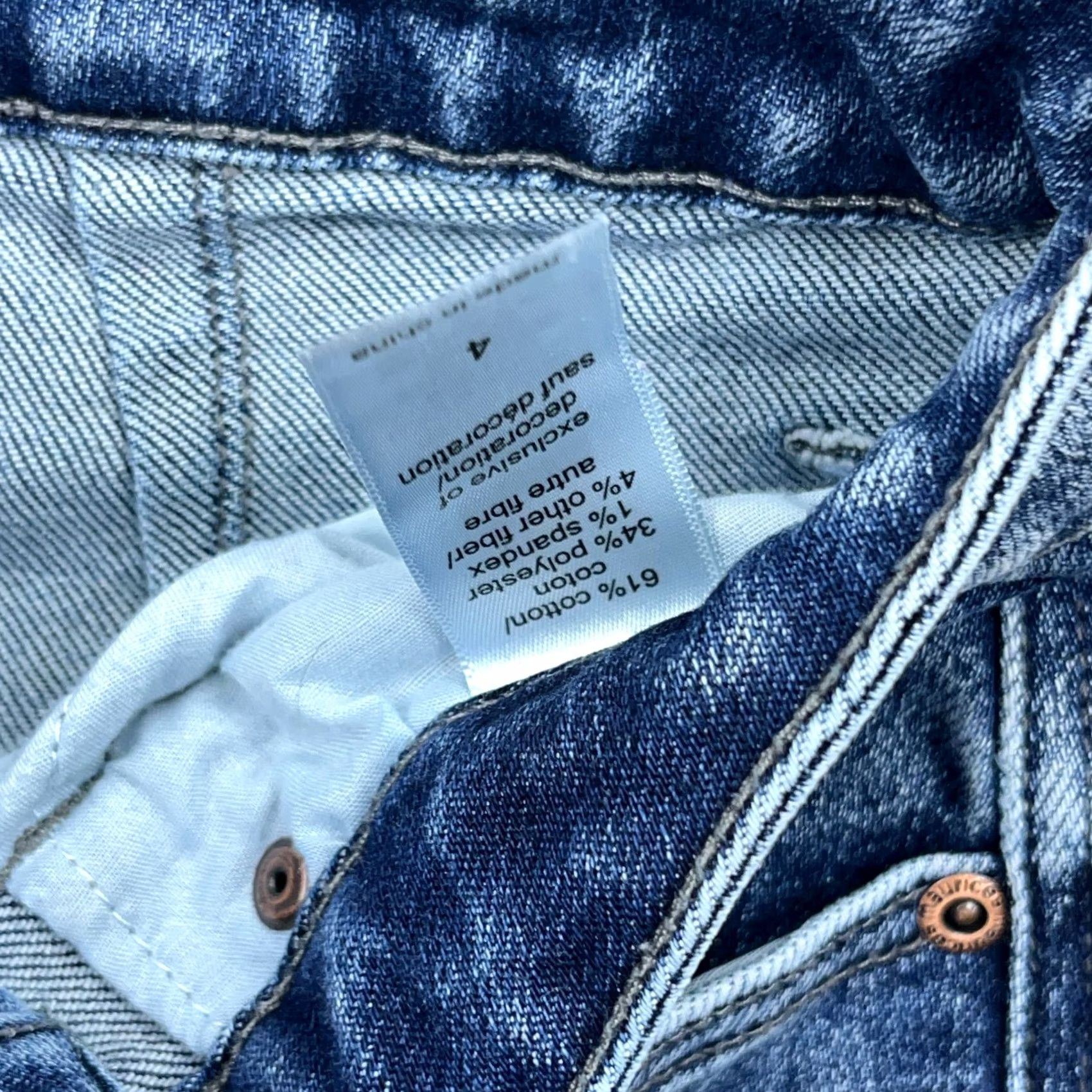 Vintage Maurices Jeans Women 4 Straight Leg High Rise Cargo Pockets Relaxed Fit Baggy Denim Blue 5-Pocket Design Regular Inseam 25.5 in Size 27" / US 4 / IT 40 - 4 Thumbnail
